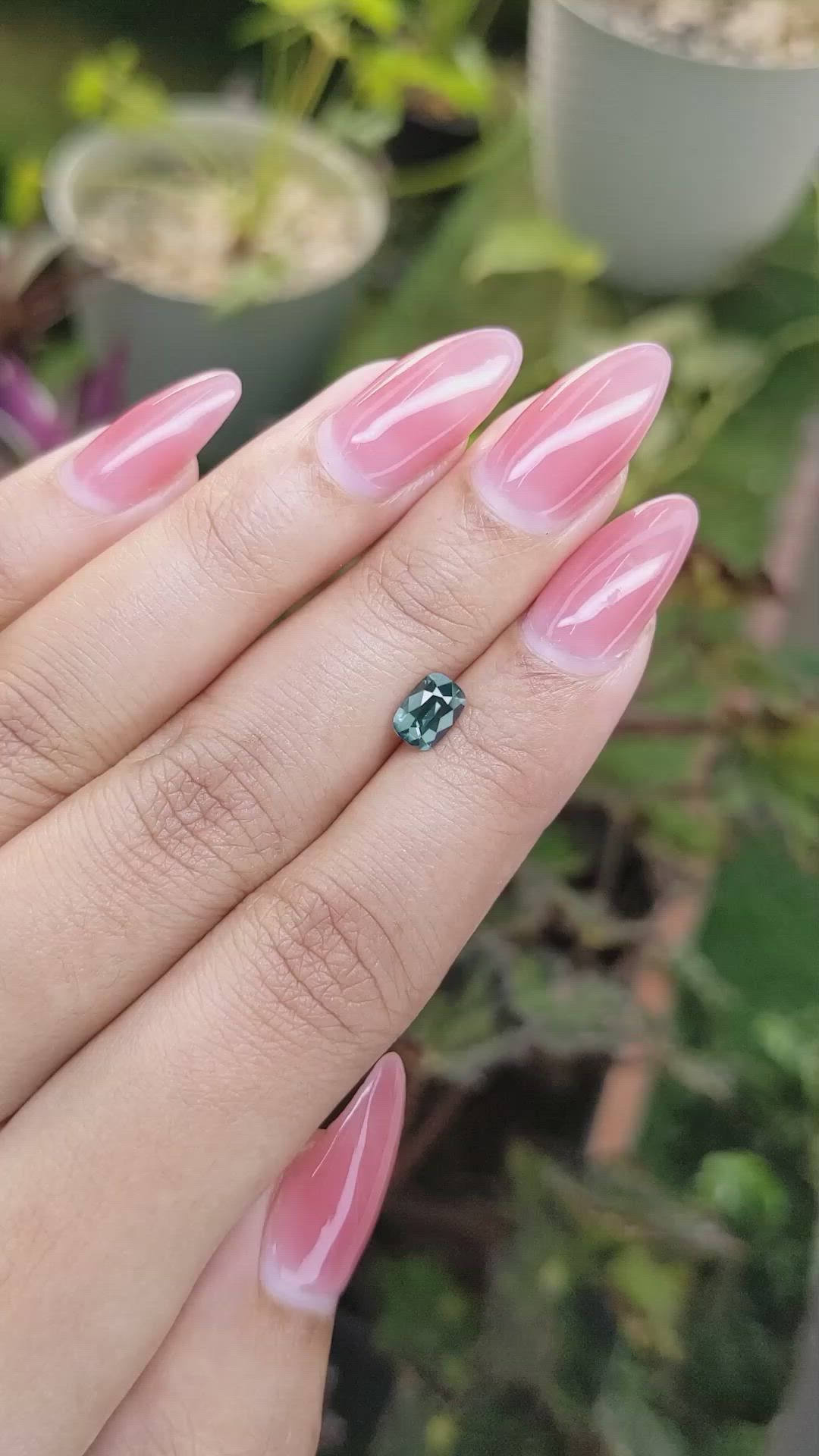 0.95 Ct. Bluish Green Sapphire from Madagascar Size Video