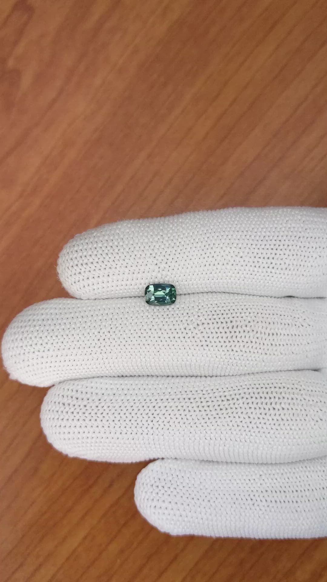 0.95 Ct. Bluish Green Sapphire from Madagascar Size Video