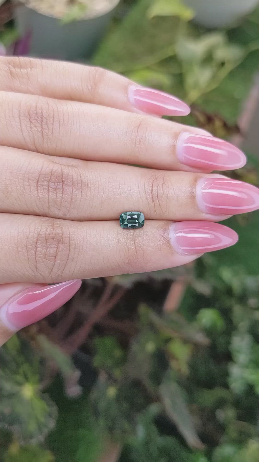 0.95 Ct. Bluish Green Sapphire from Madagascar Size Video