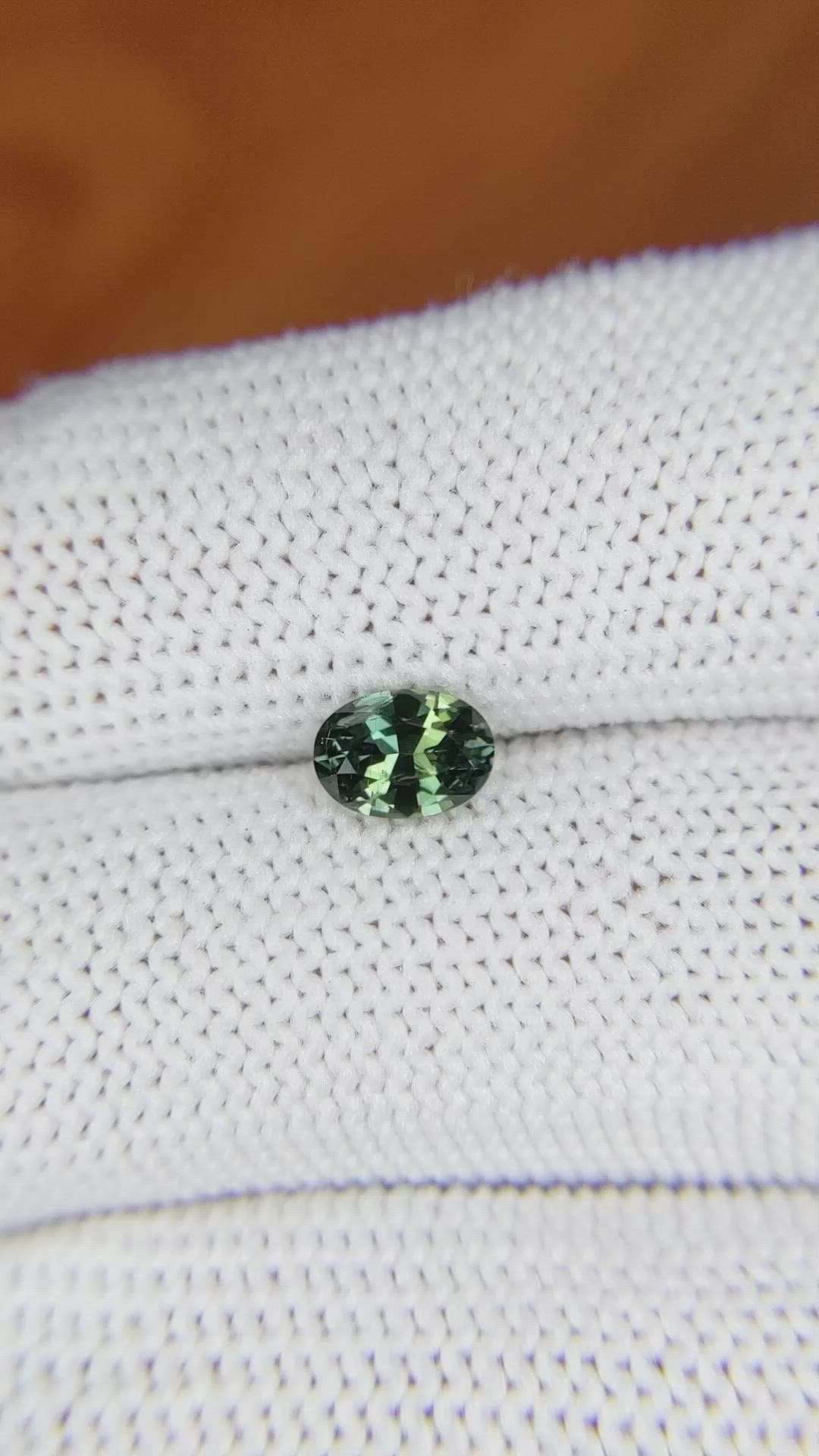 0.80 Ct. Green Sapphire from Madagascar Size Video