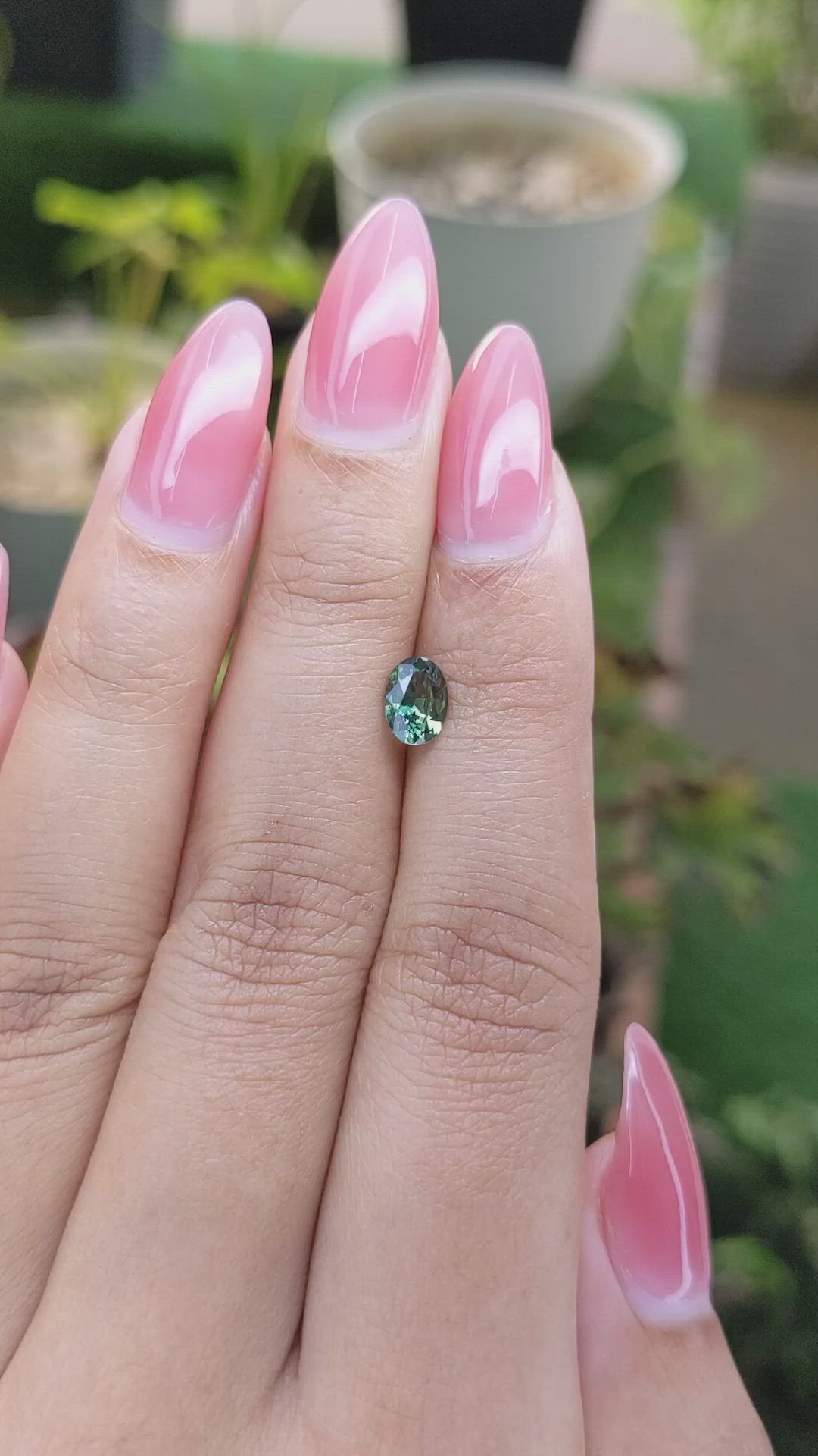 0.80 Ct. Green Sapphire from Madagascar Size Video