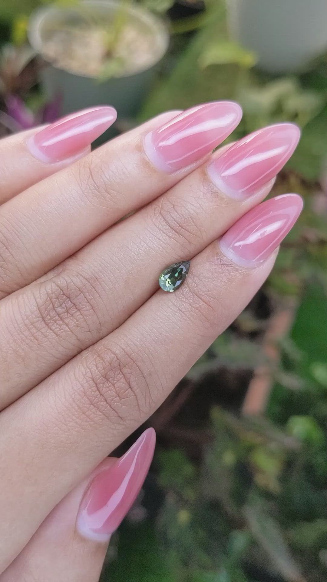 0.85 Ct. Green Sapphire from Madagascar Size Video