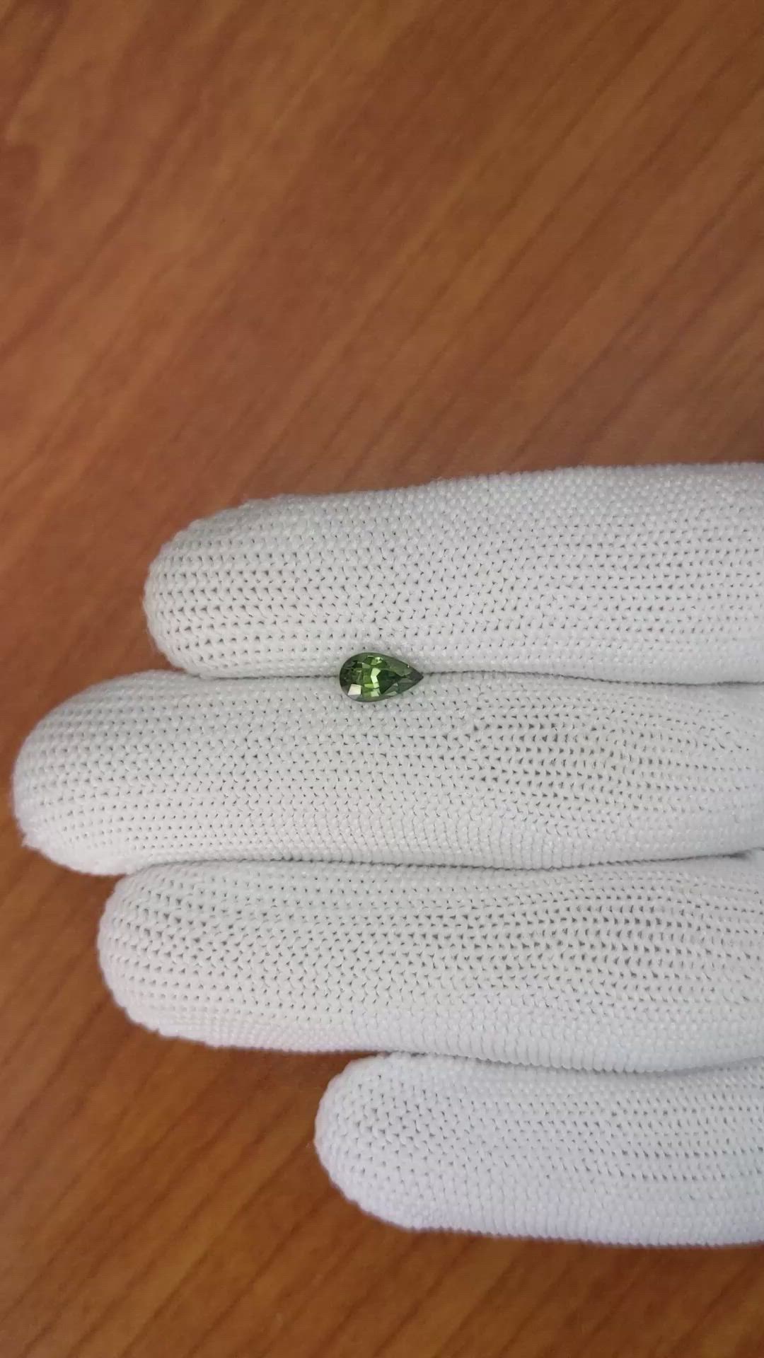 0.85 Ct. Green Sapphire from Madagascar Size Video