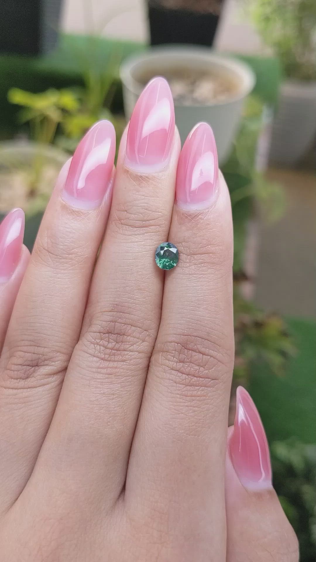 0.85 Ct. Green Sapphire from Madagascar Size Video