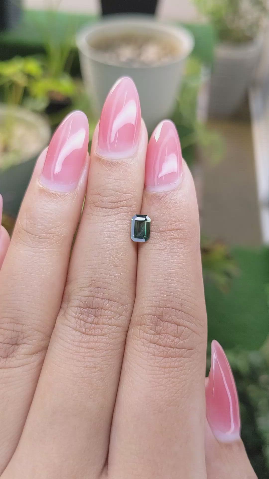 0.58 Ct. Green Sapphire from Madagascar Size Video