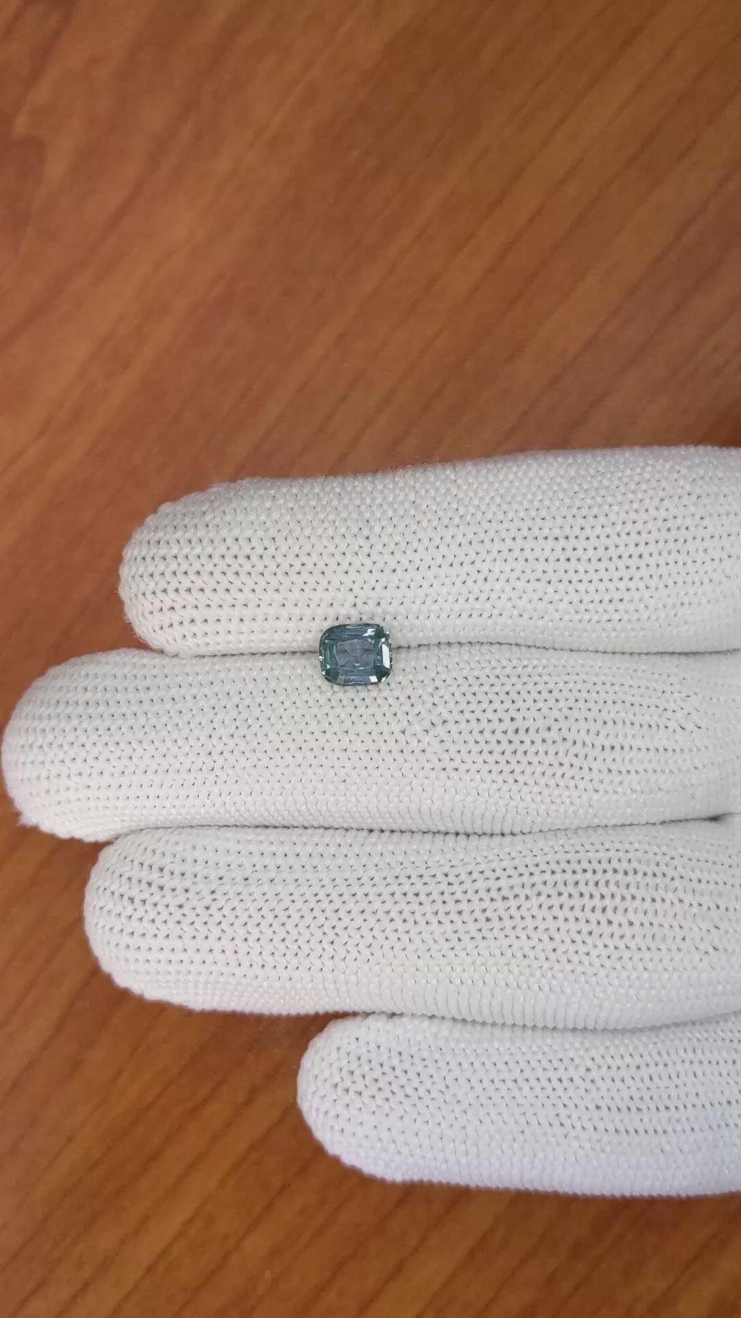 1.12 Ct. Greenish Blue Sapphire from Madagascar Size Video