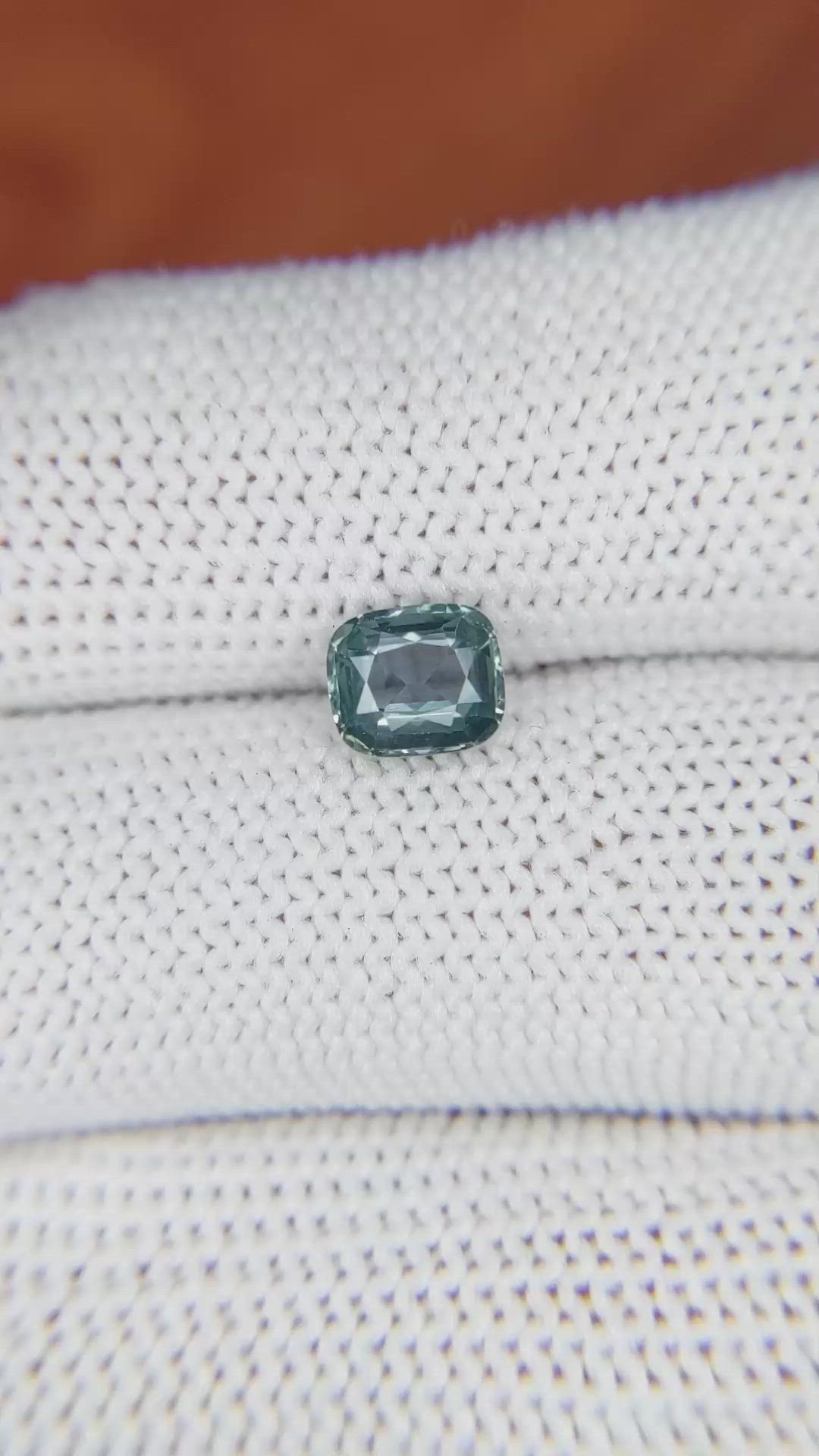 1.12 Ct. Greenish Blue Sapphire from Madagascar Size Video