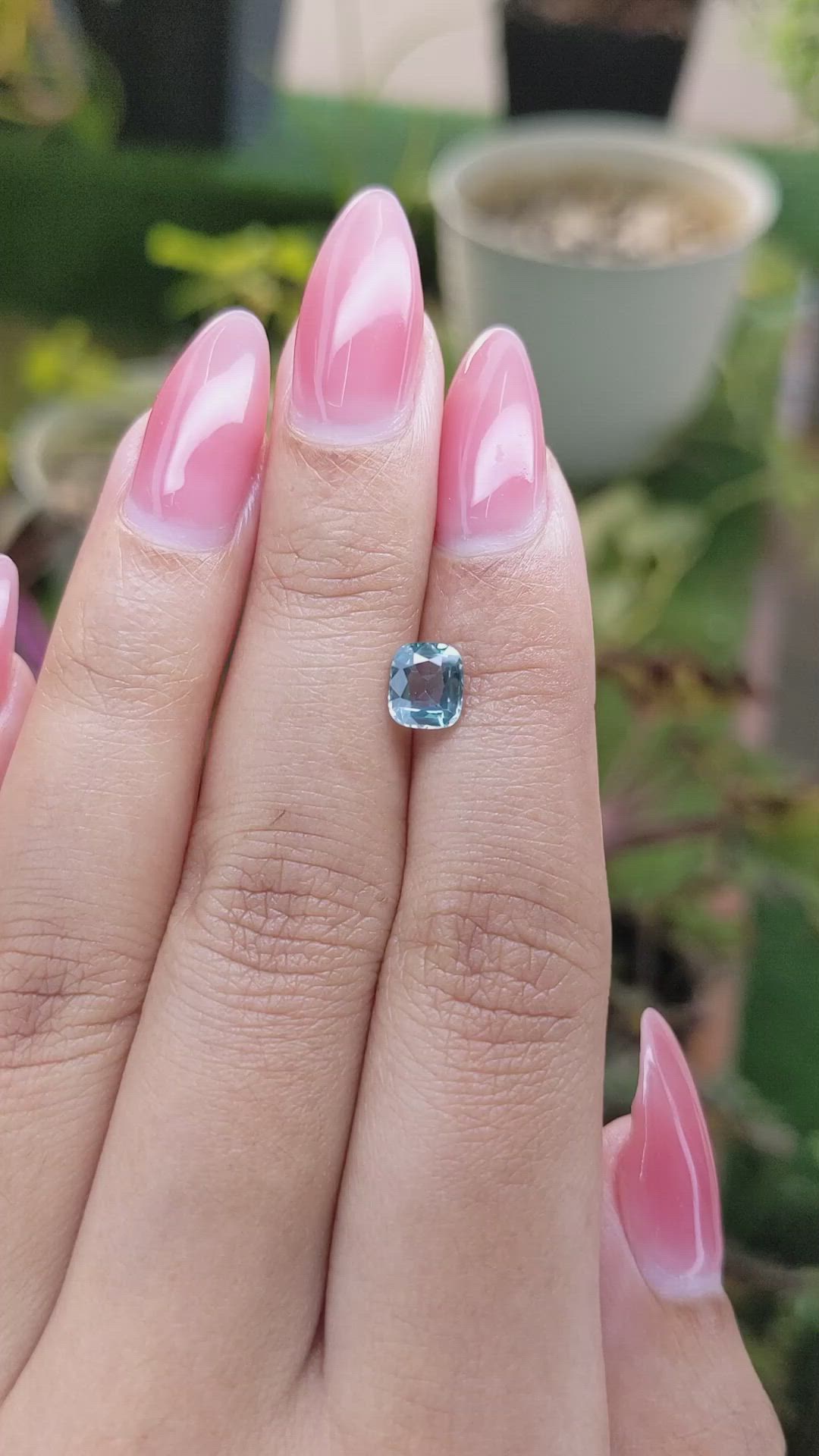 1.12 Ct. Greenish Blue Sapphire from Madagascar Size Video