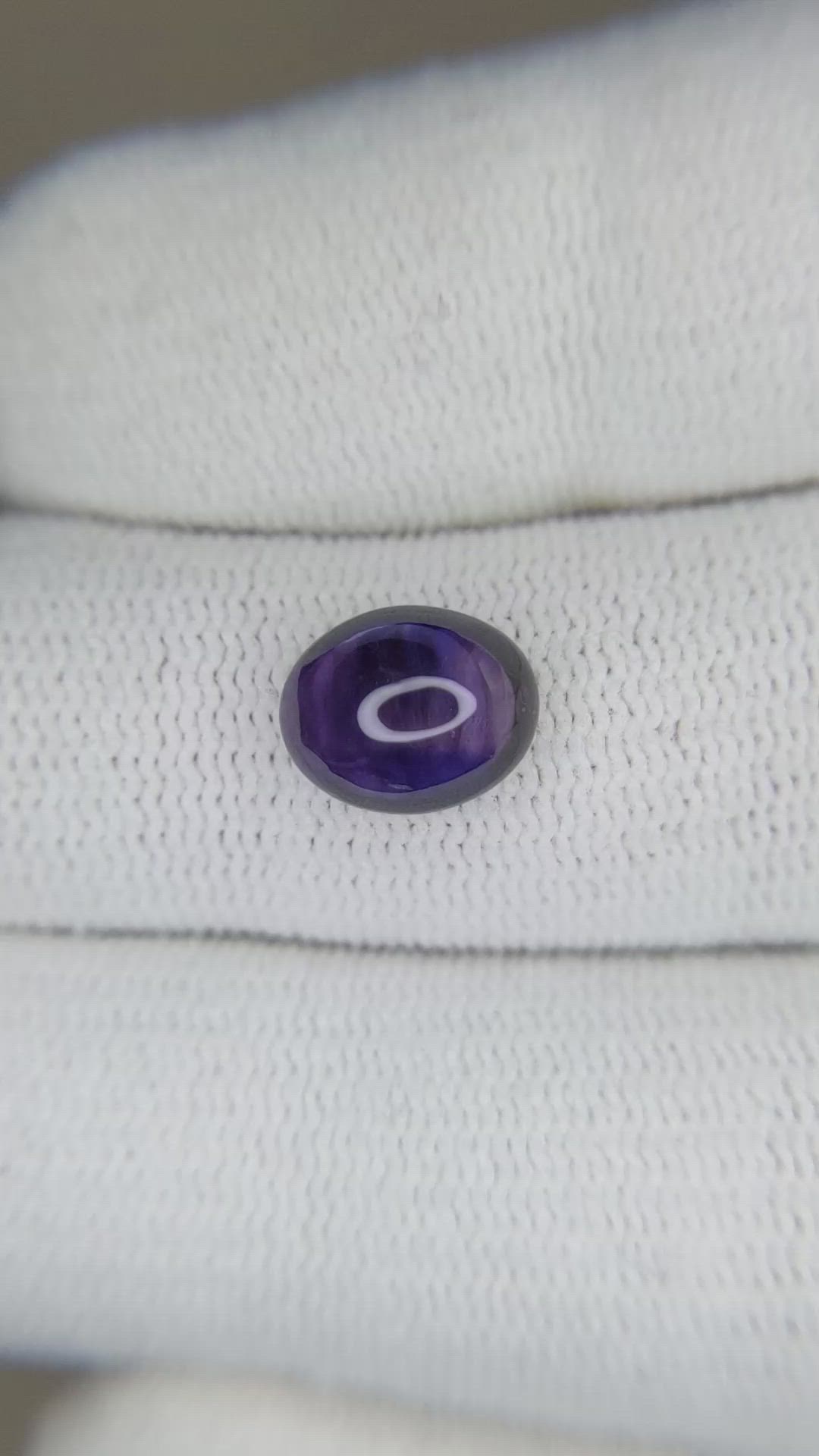 3.01 Ct. Bluish Purple Cabochon Sapphire from Ceylon (Sri Lanka) Size Video