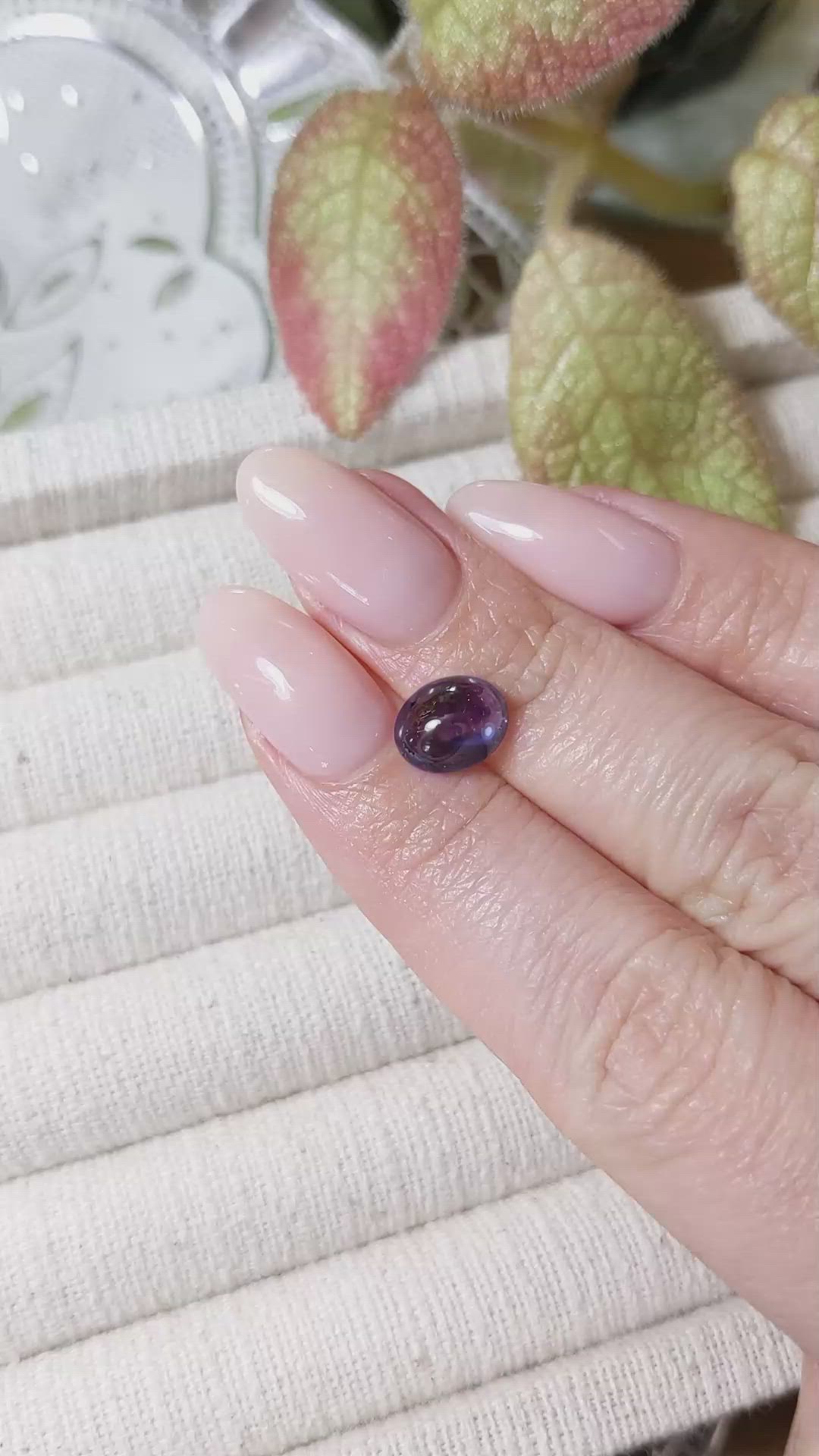 3.01 Ct. Bluish Purple Cabochon Sapphire from Ceylon (Sri Lanka) Size Video