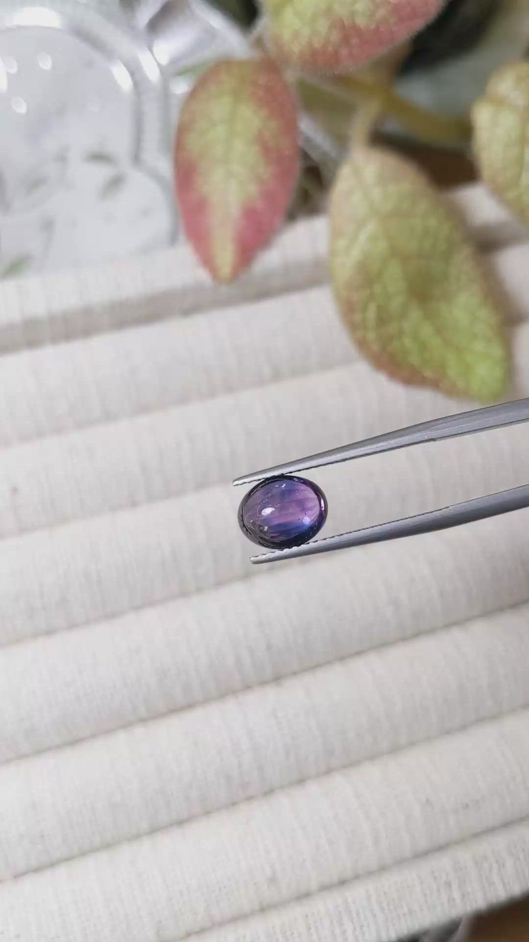 3.01 Ct. Bluish Purple Cabochon Sapphire from Ceylon (Sri Lanka) Size Video