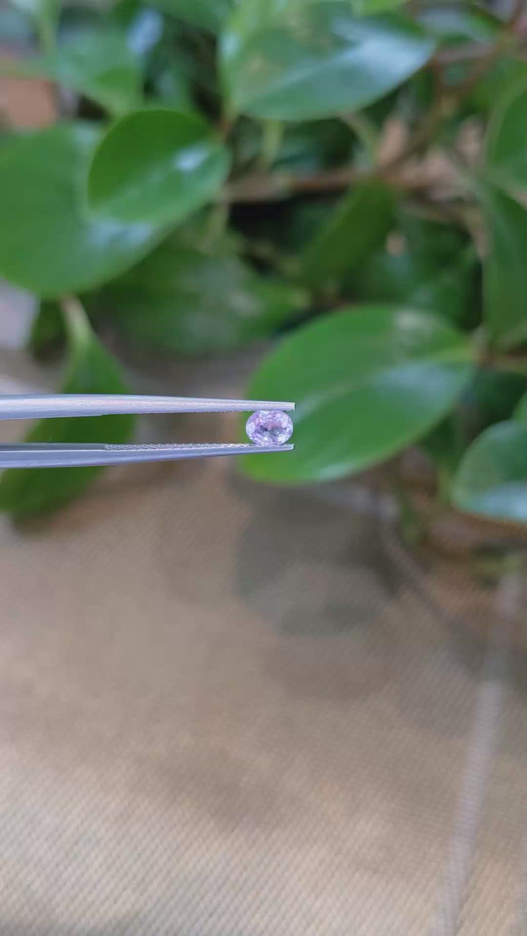 0.42 Ct. Pinkish Purple Sapphire from Ceylon (Sri Lanka) Size Video