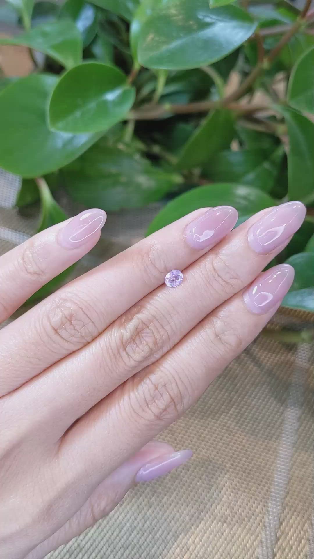 0.42 Ct. Pinkish Purple Sapphire from Ceylon (Sri Lanka) Size Video