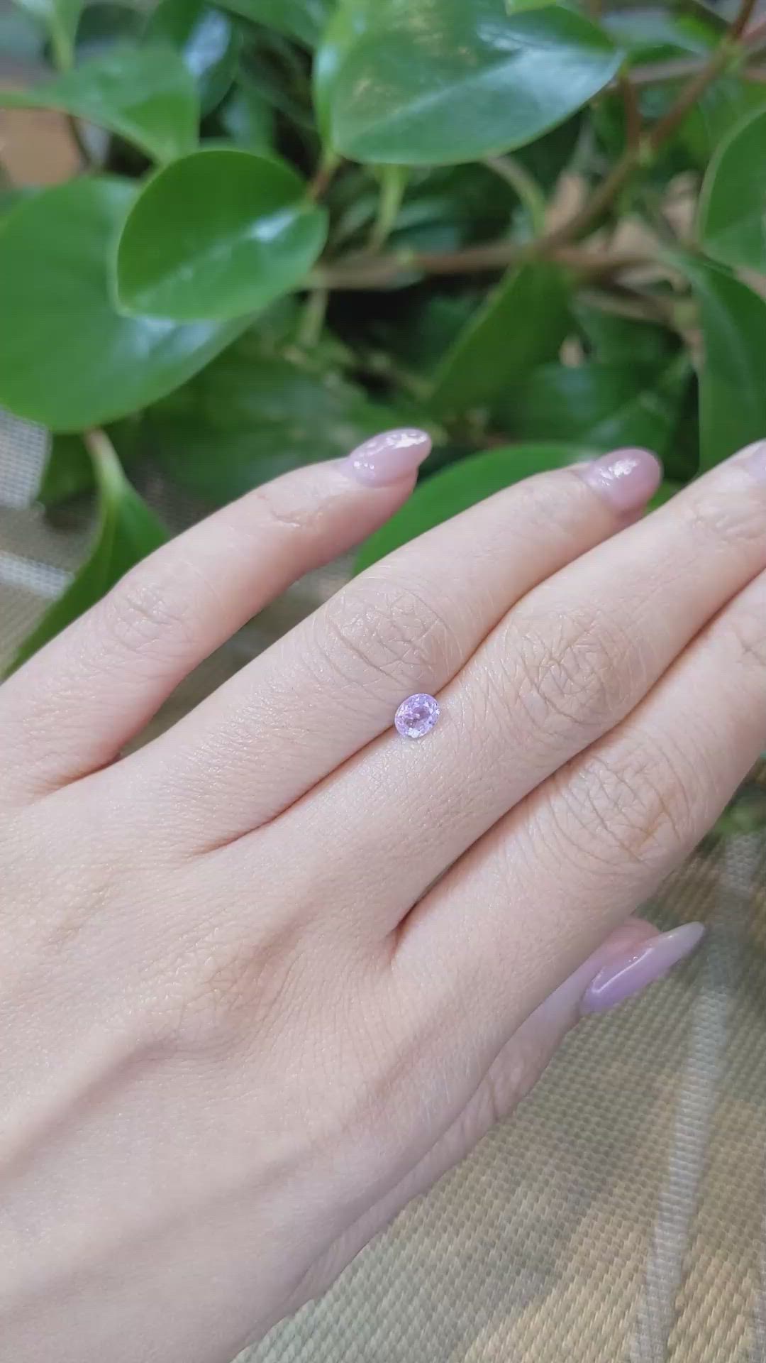 0.42 Ct. Pinkish Purple Sapphire from Ceylon (Sri Lanka) Size Video