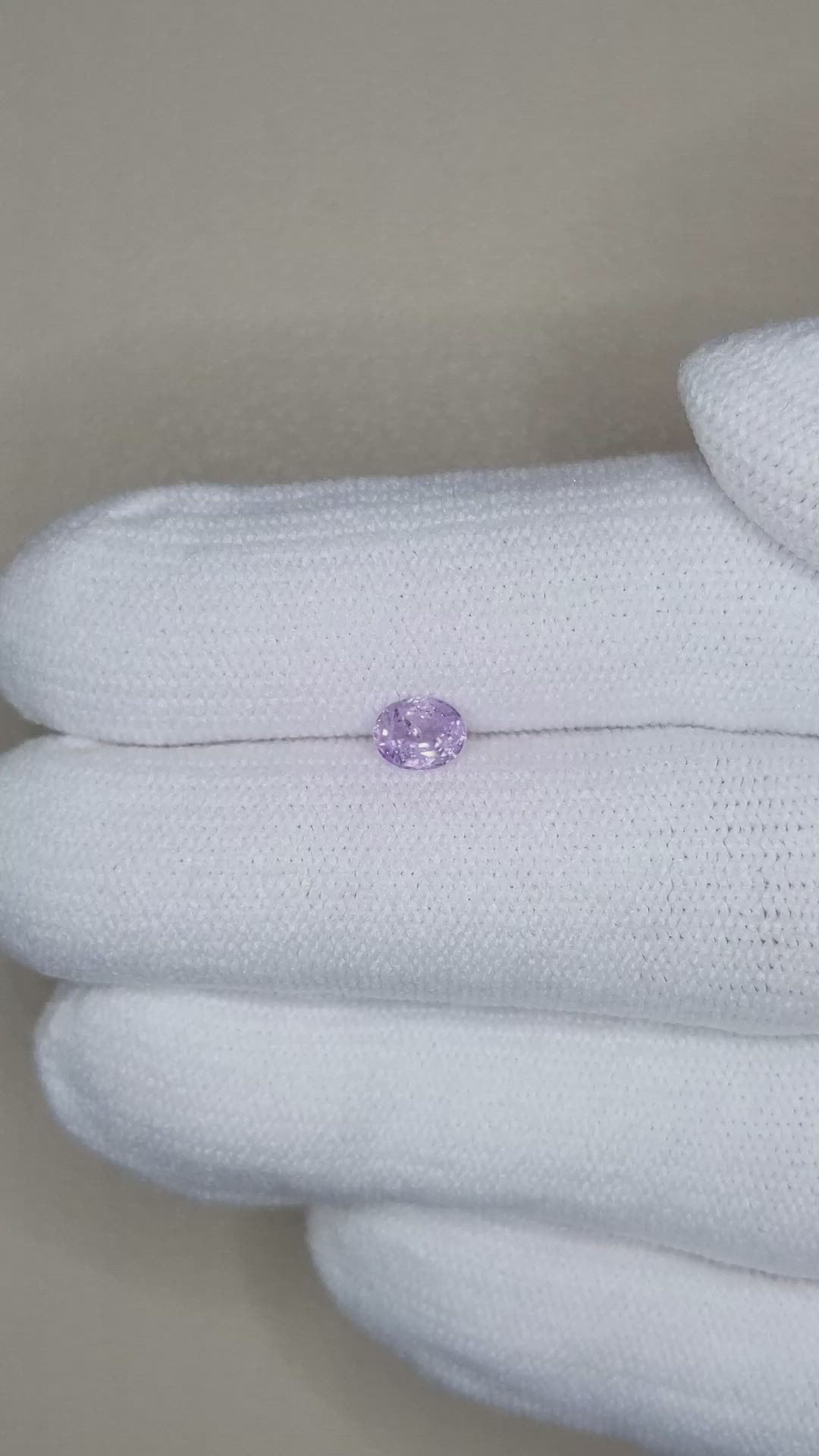0.42 Ct. Pinkish Purple Sapphire from Ceylon (Sri Lanka) Size Video