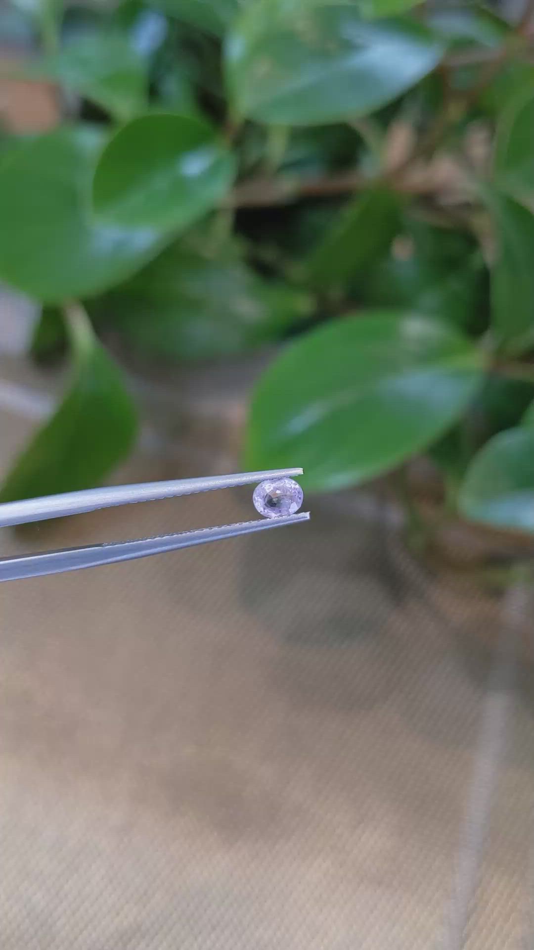 0.42 Ct. Pinkish Purple Sapphire from Ceylon (Sri Lanka) Size Video