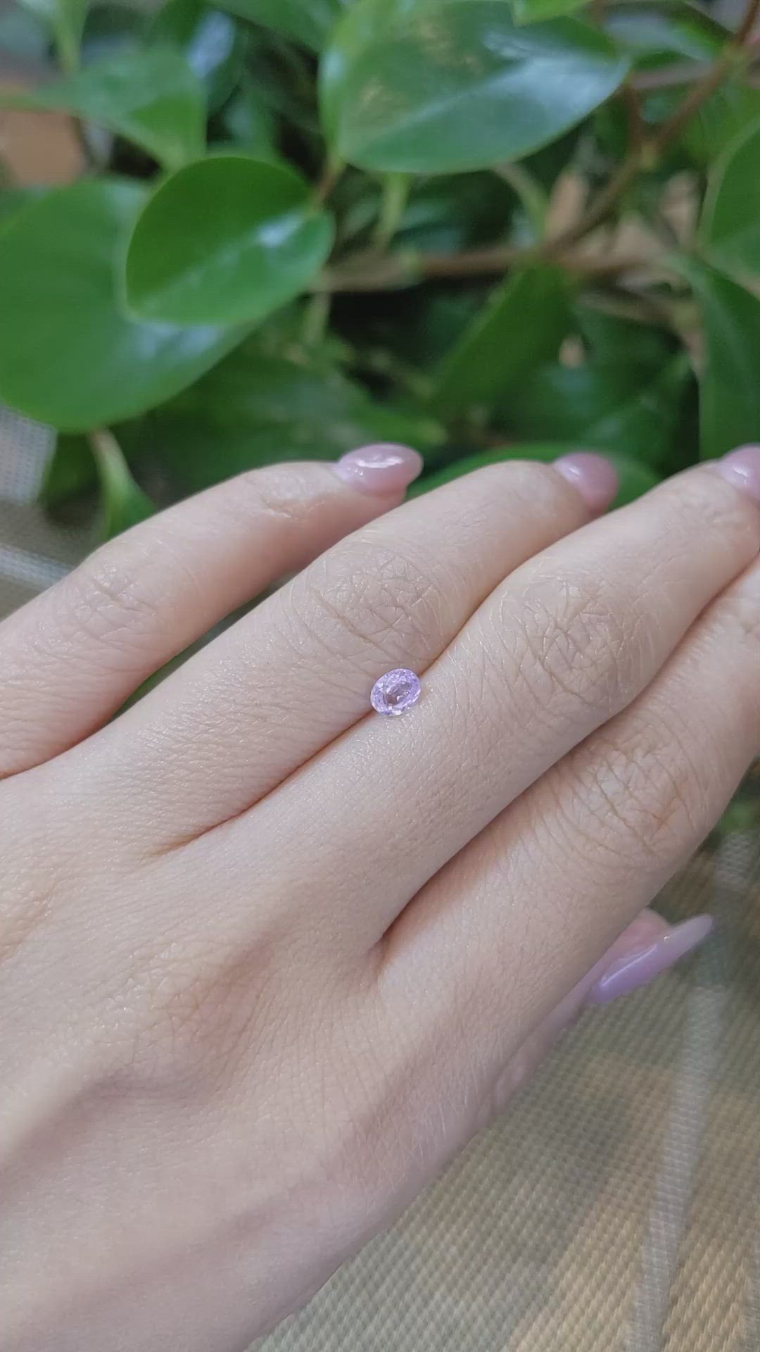 0.42 Ct. Pinkish Purple Sapphire from Ceylon (Sri Lanka) Size Video