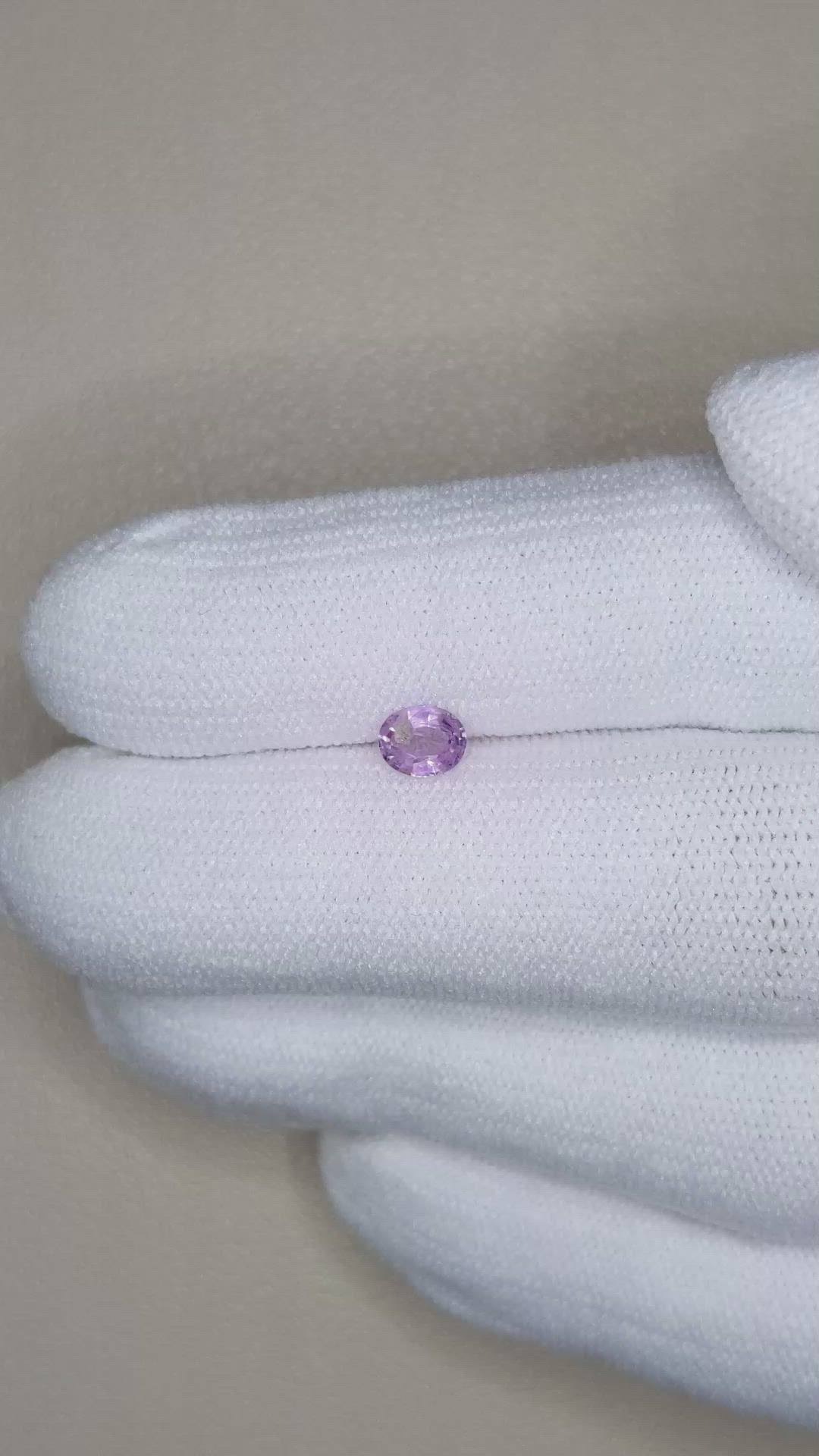 0.34 Ct. Pinkish Purple Sapphire from Ceylon (Sri Lanka) Size Video