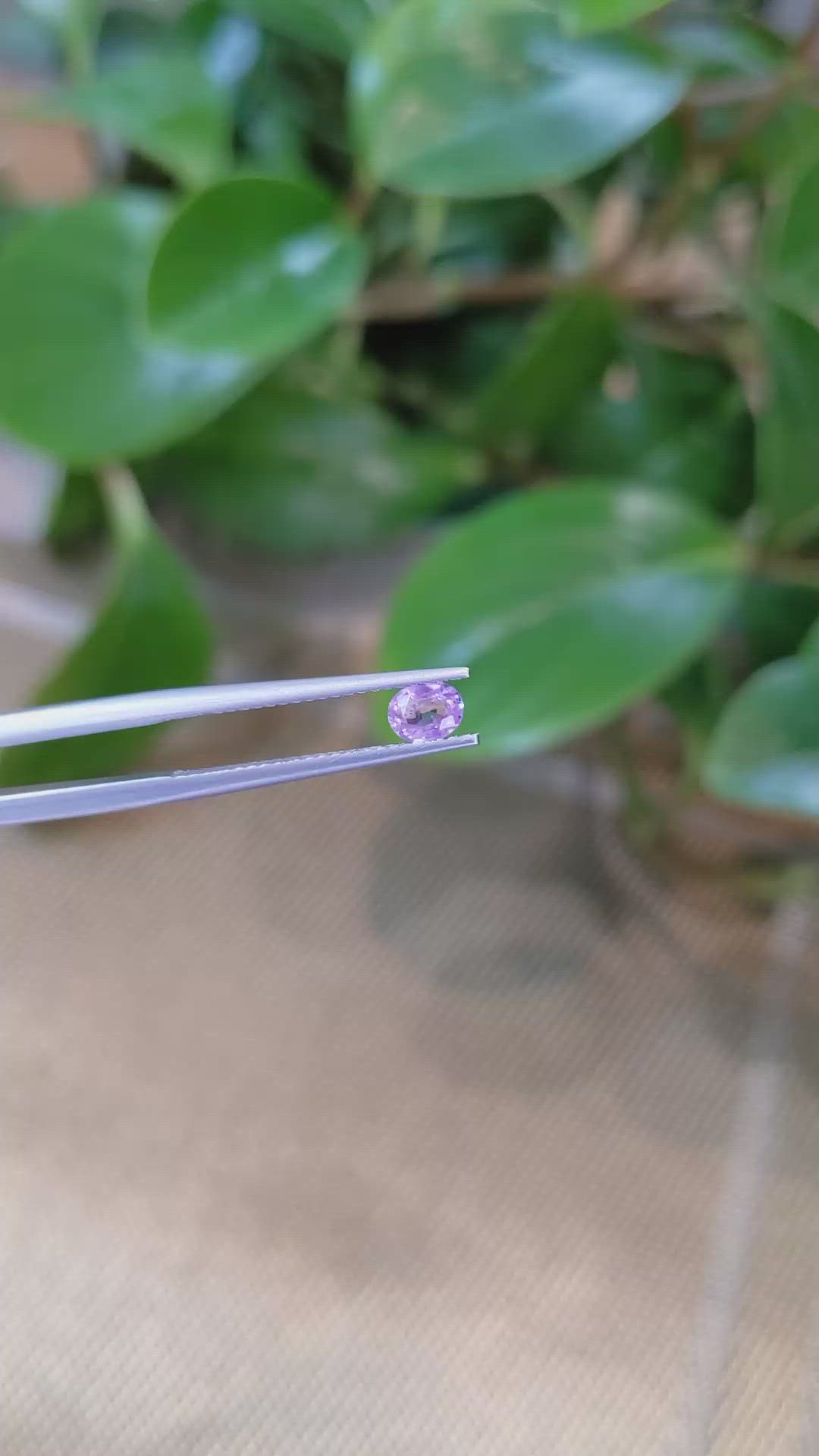 0.34 Ct. Pinkish Purple Sapphire from Ceylon (Sri Lanka) Size Video