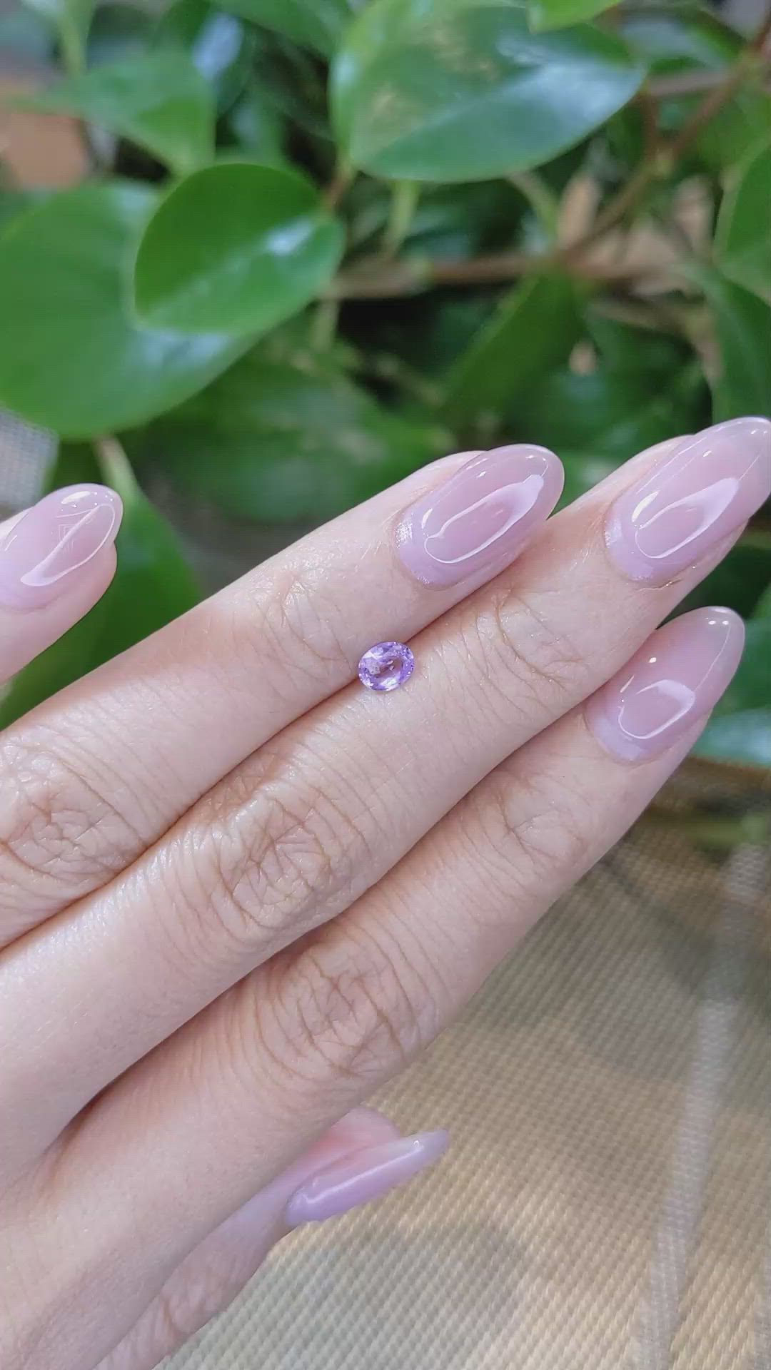 0.34 Ct. Pinkish Purple Sapphire from Ceylon (Sri Lanka) Size Video