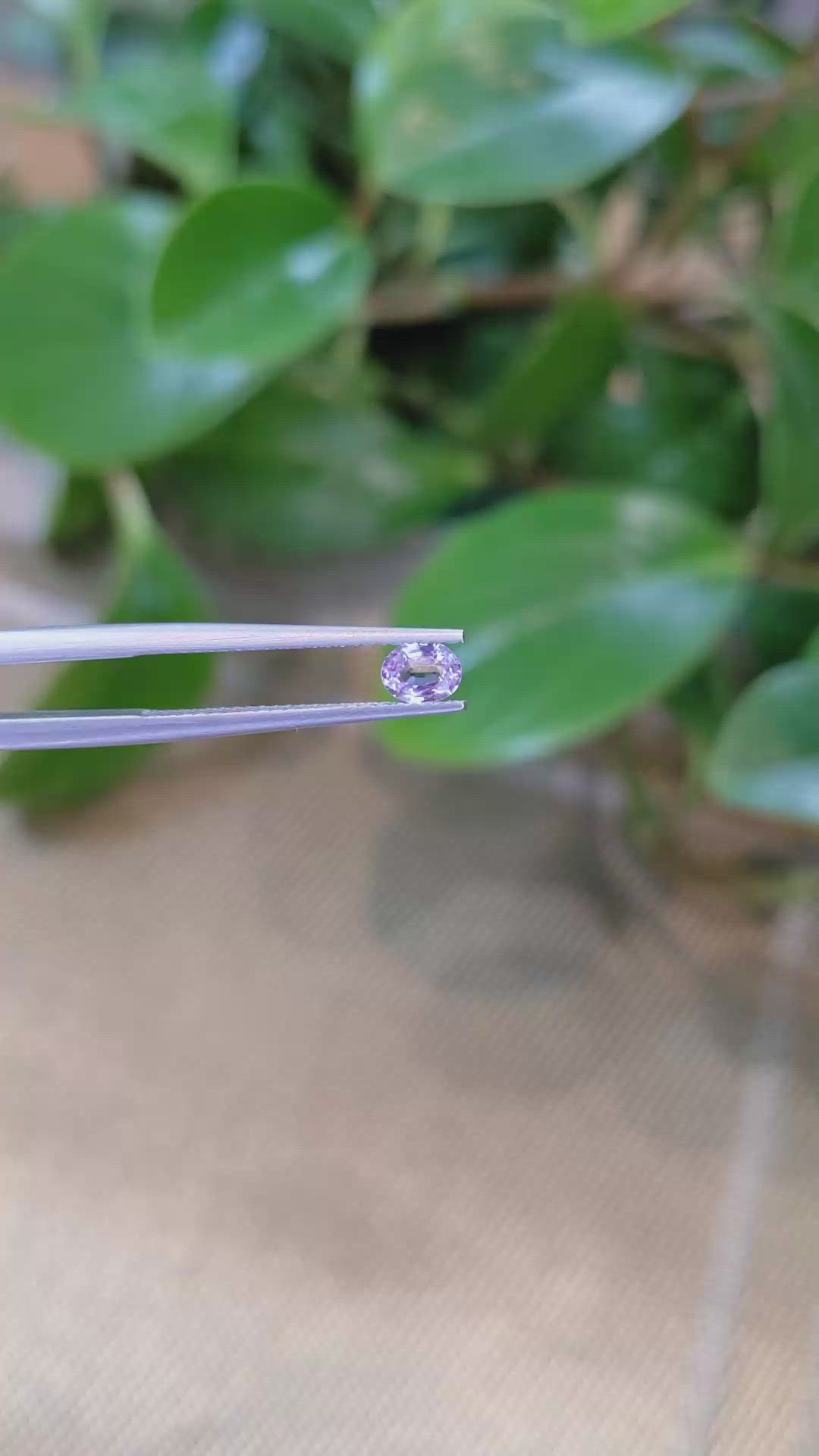 0.36 Ct. Purplish Pink Sapphire from Ceylon (Sri Lanka) Size Video