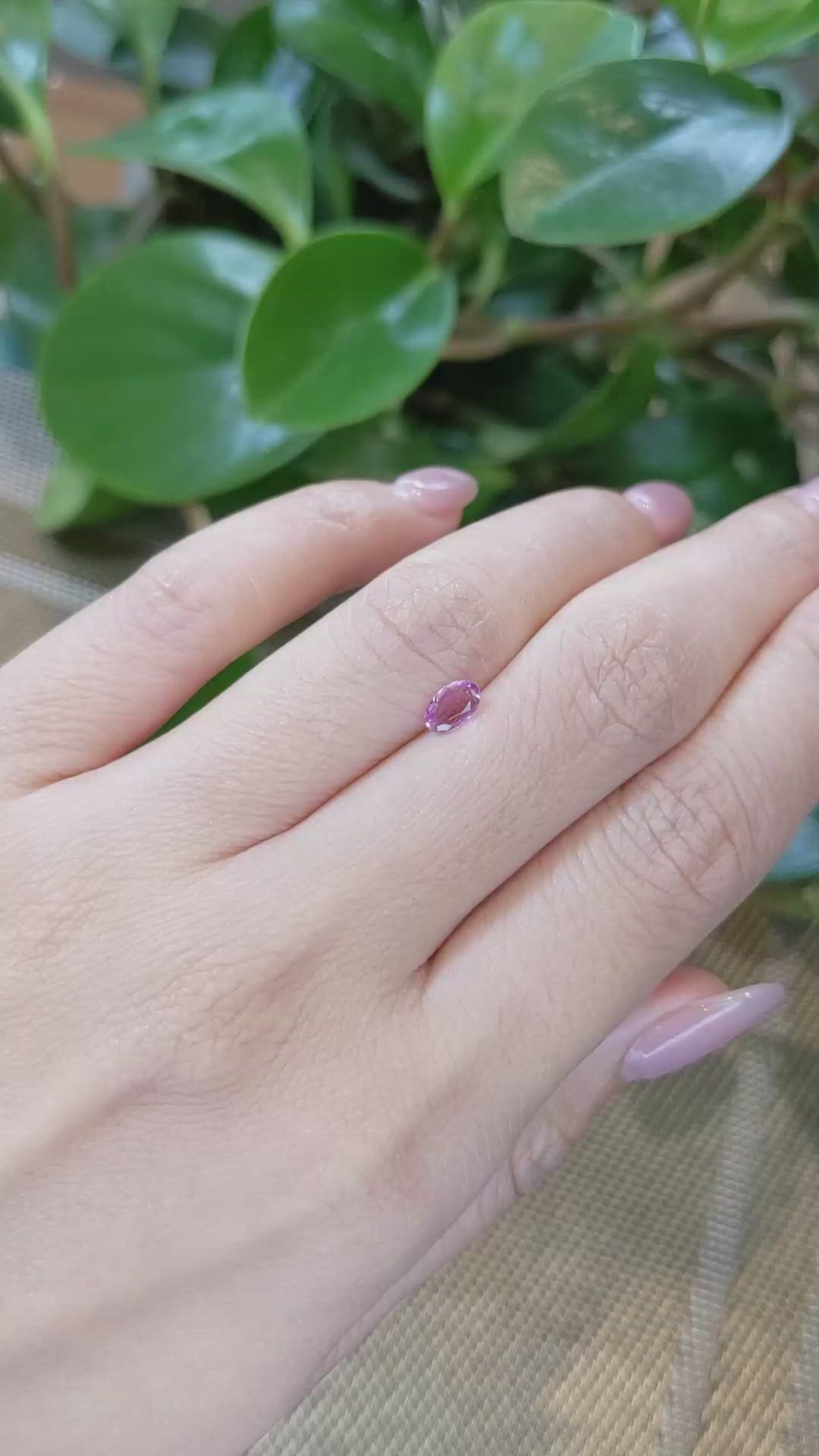 0.33 Ct. Pink Sapphire from Ceylon (Sri Lanka) Size Video
