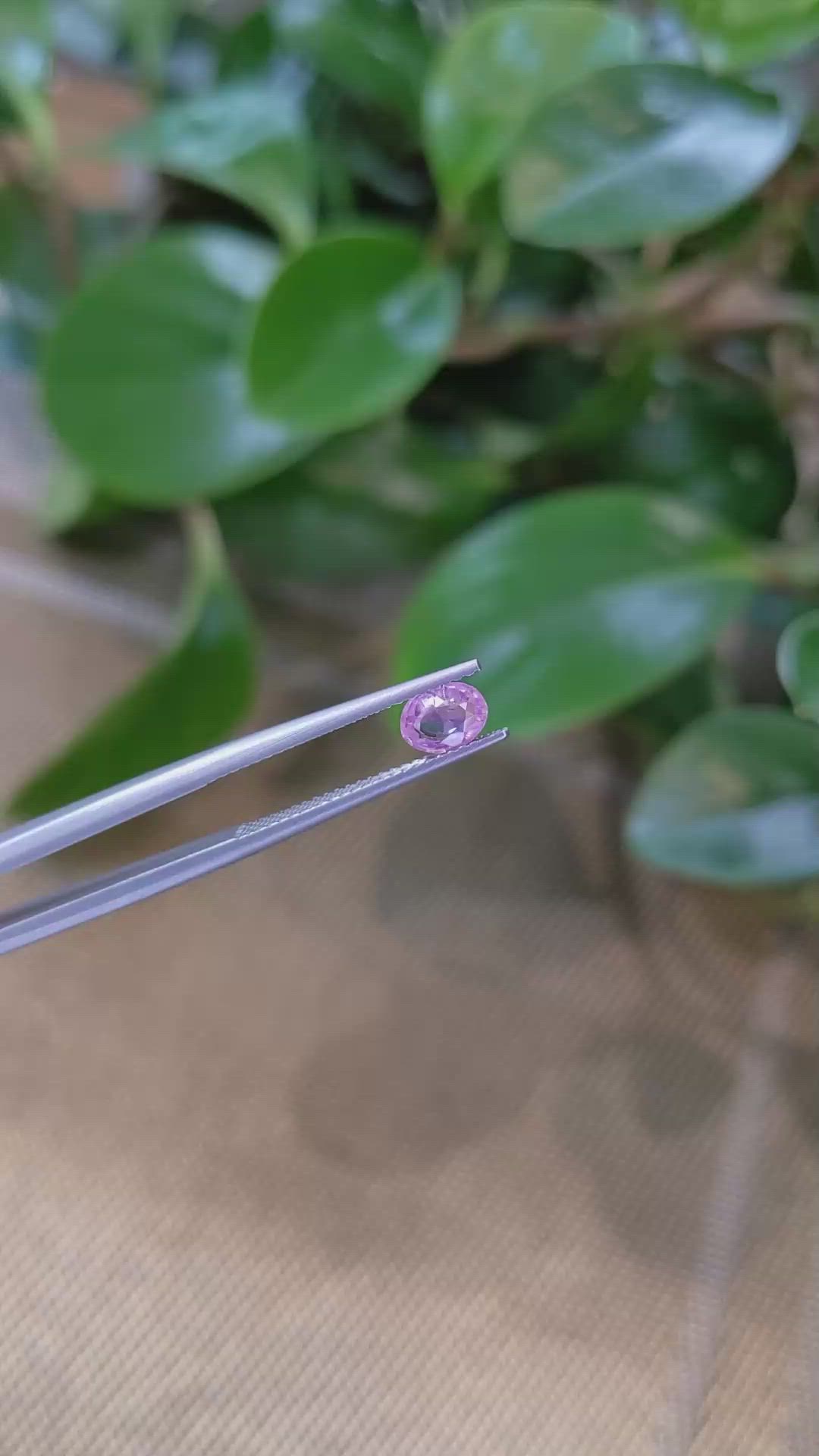 0.72 Ct. Pink Sapphire from Ceylon (Sri Lanka) Size Video