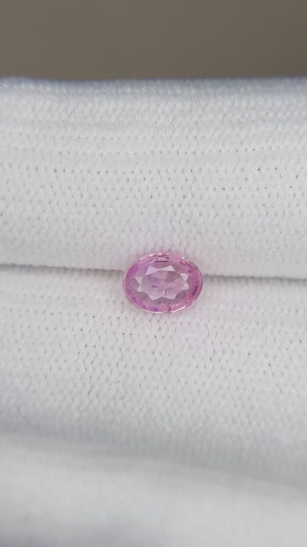 0.72 Ct. Pink Sapphire from Ceylon (Sri Lanka) Size Video