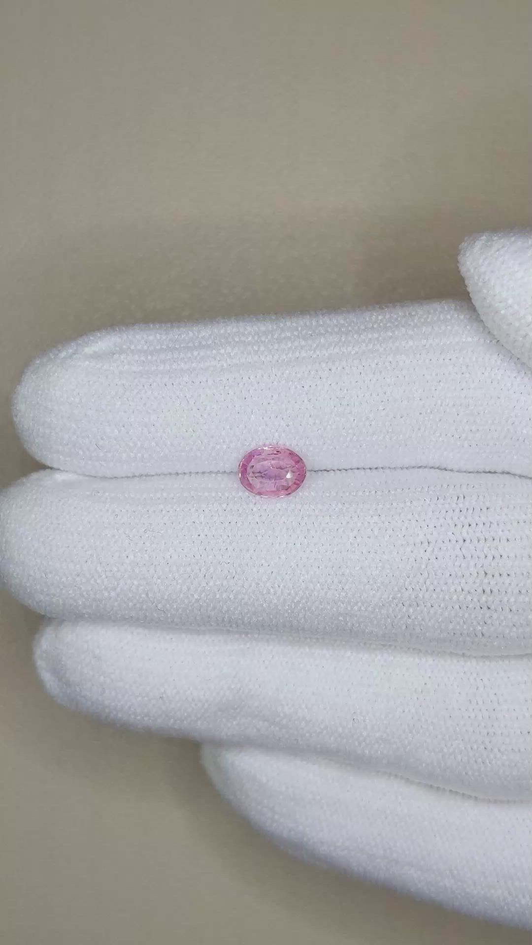 0.72 Ct. Pink Sapphire from Ceylon (Sri Lanka) Size Video