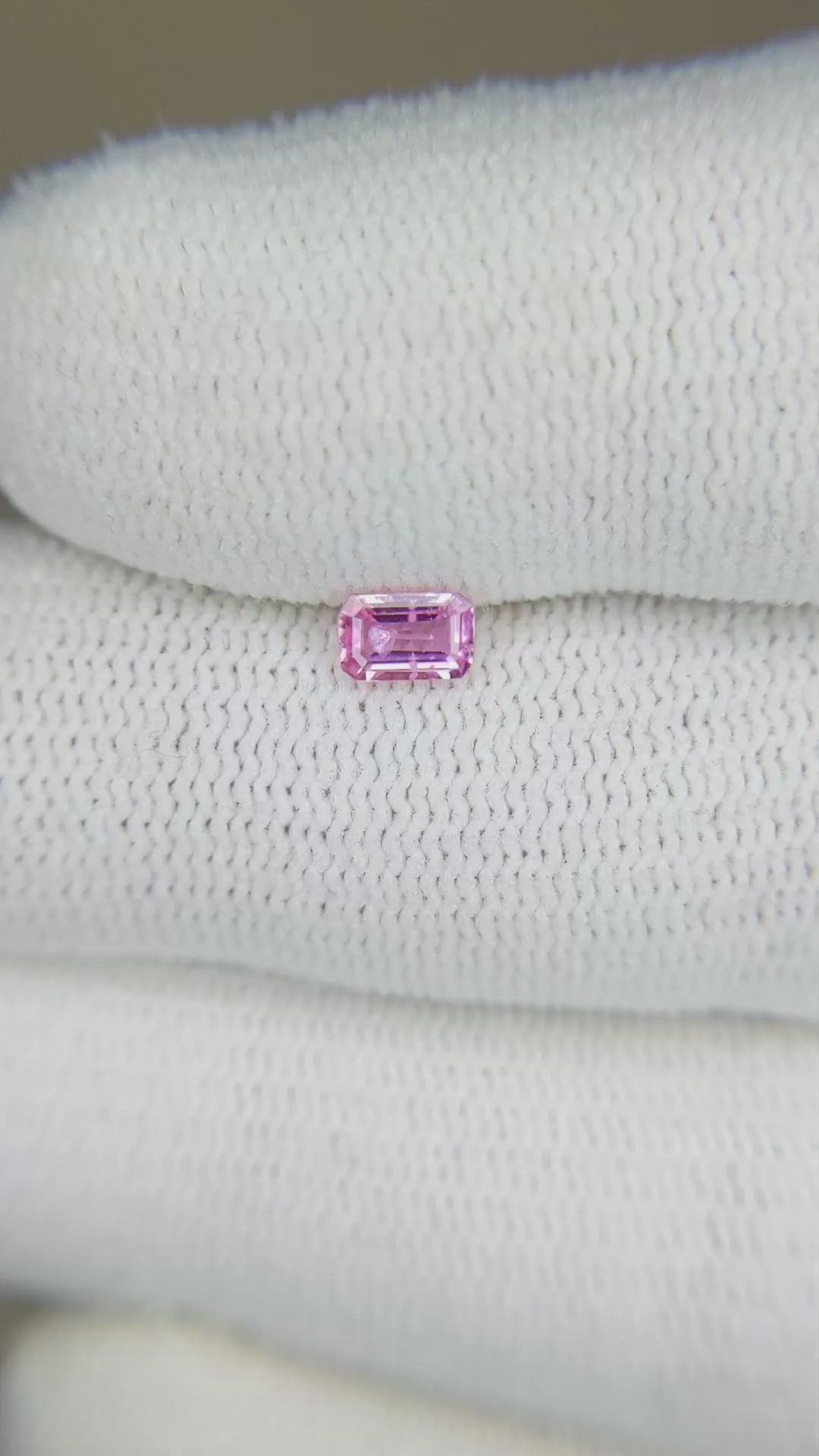 0.35 Ct. Pink Sapphire from Ceylon (Sri Lanka) Size Video
