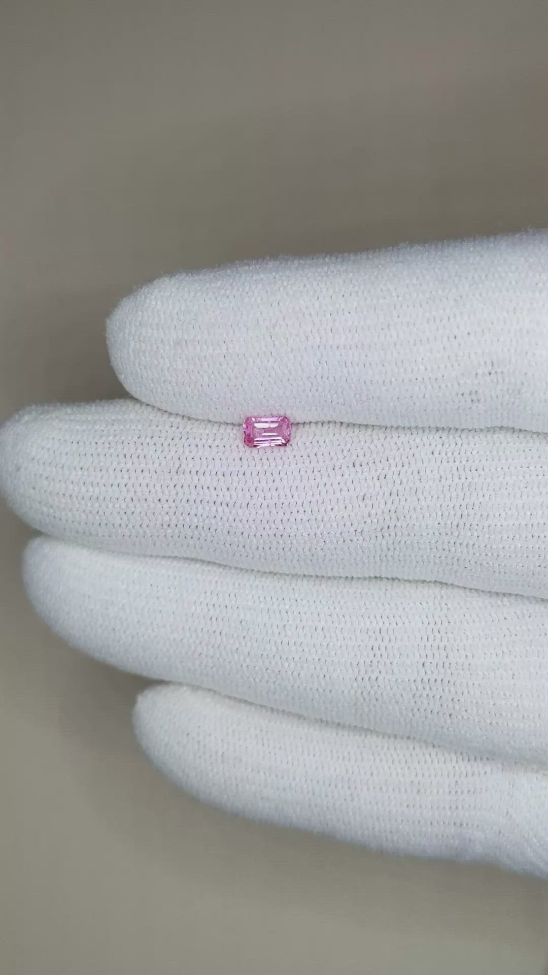 0.35 Ct. Pink Sapphire from Ceylon (Sri Lanka) Size Video