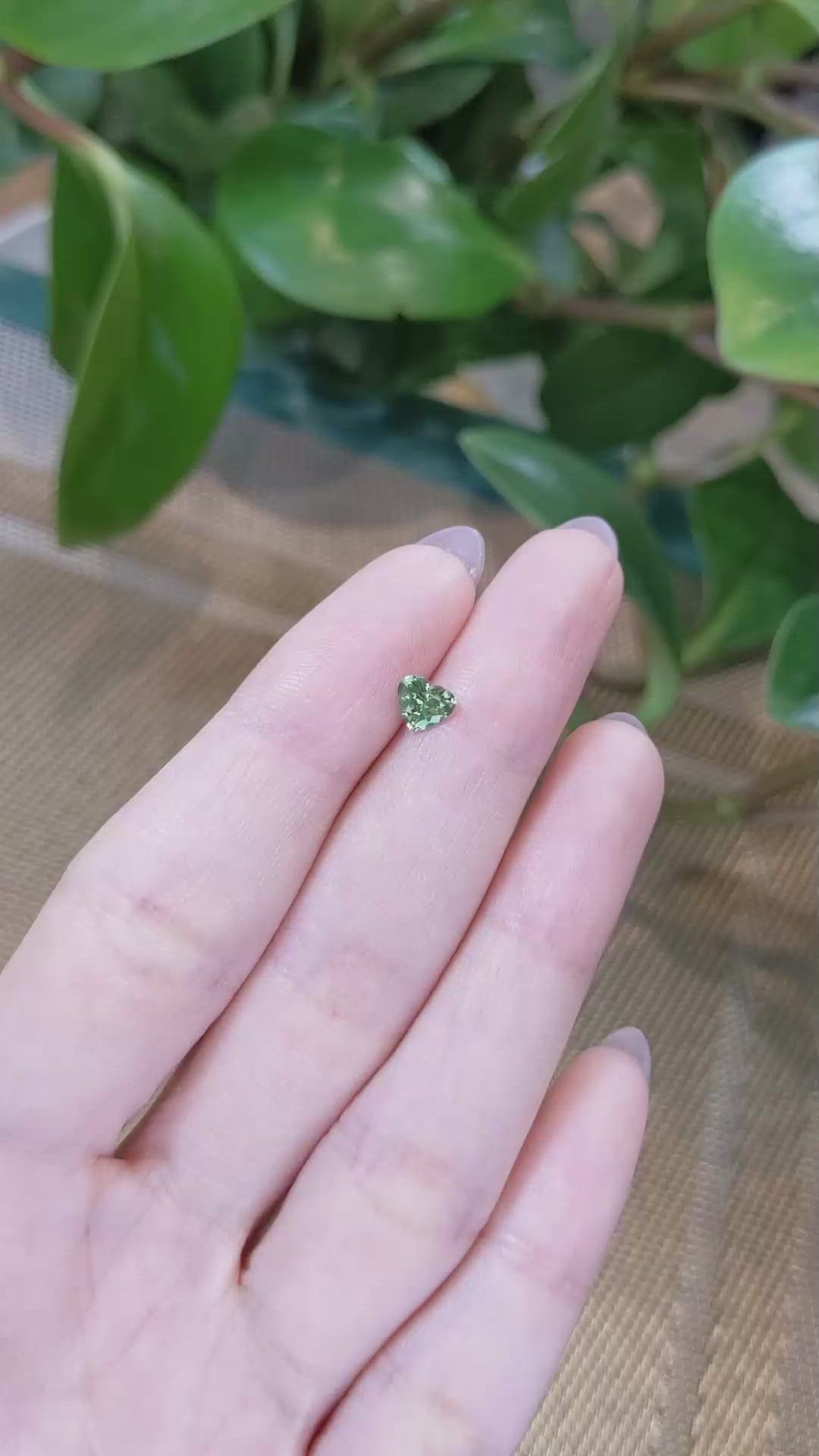 0.58 Ct. Yellowish Green Sapphire from Madagascar Size Video