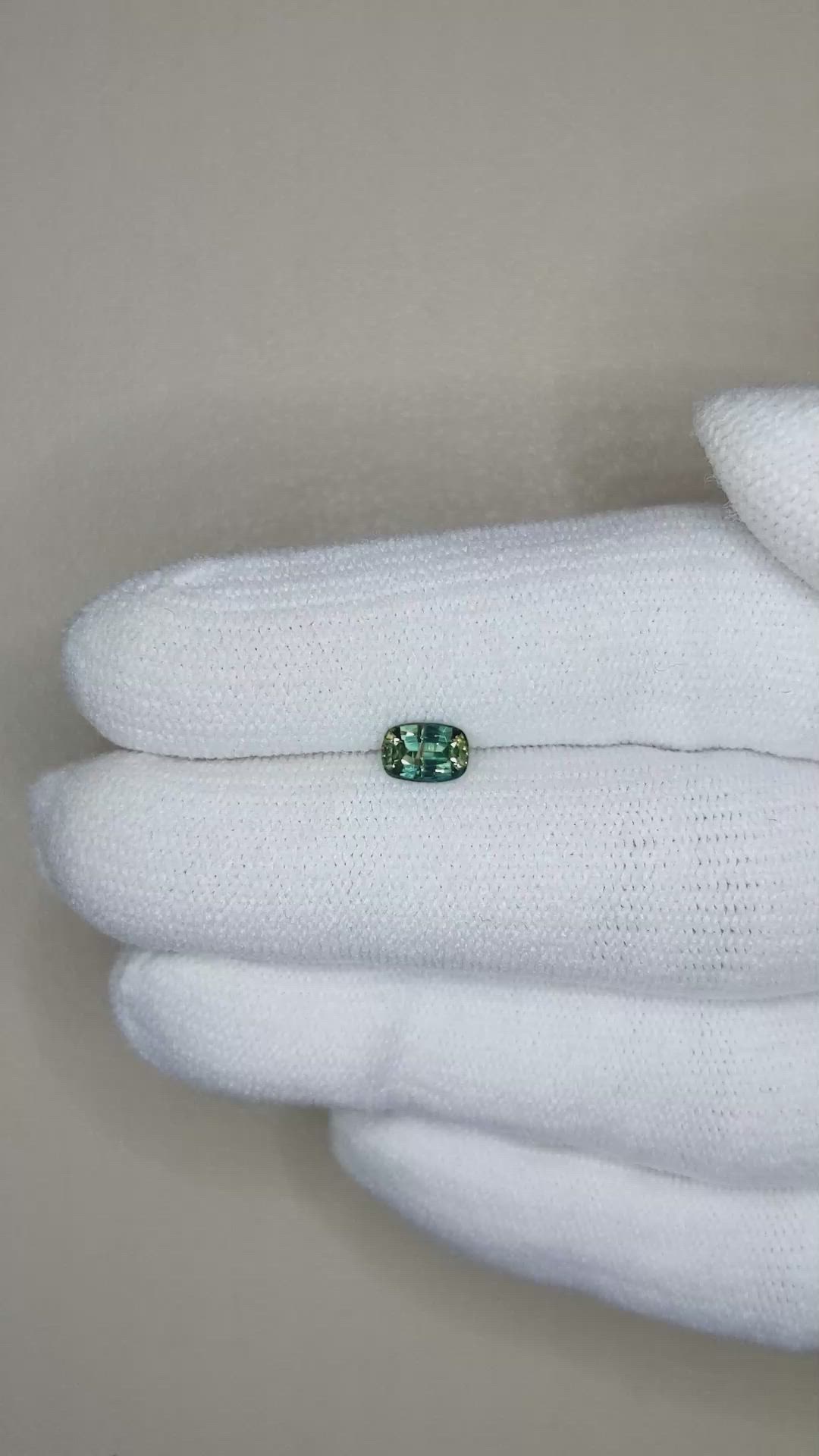 0.62 Ct. Bluish Green Sapphire from Madagascar Size Video