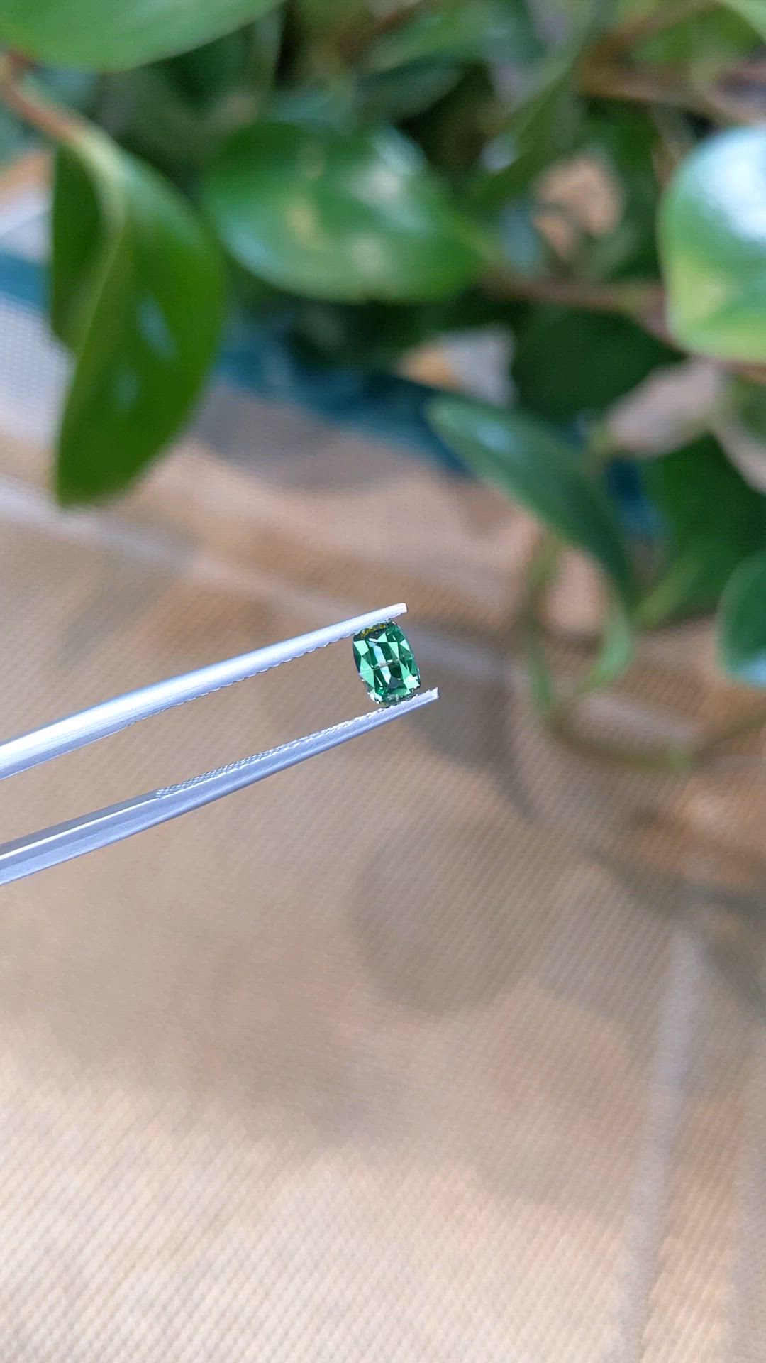 0.62 Ct. Bluish Green Sapphire from Madagascar Size Video