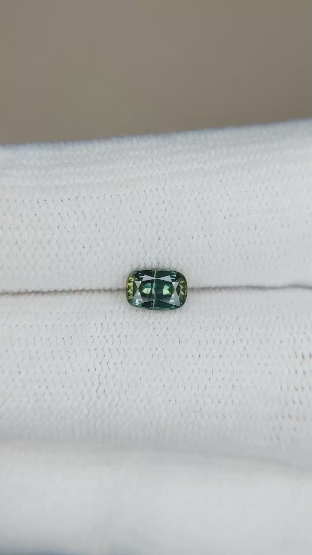 0.62 Ct. Bluish Green Sapphire from Madagascar Size Video