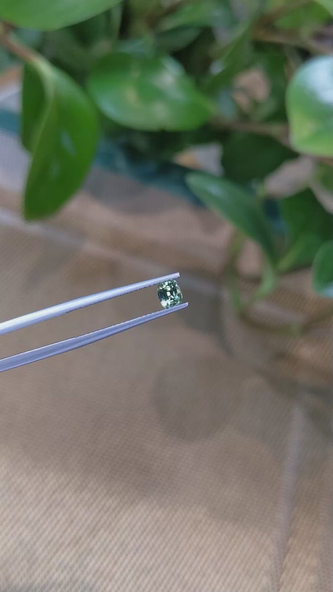0.52 Ct. Bluish Green Sapphire from Madagascar Size Video