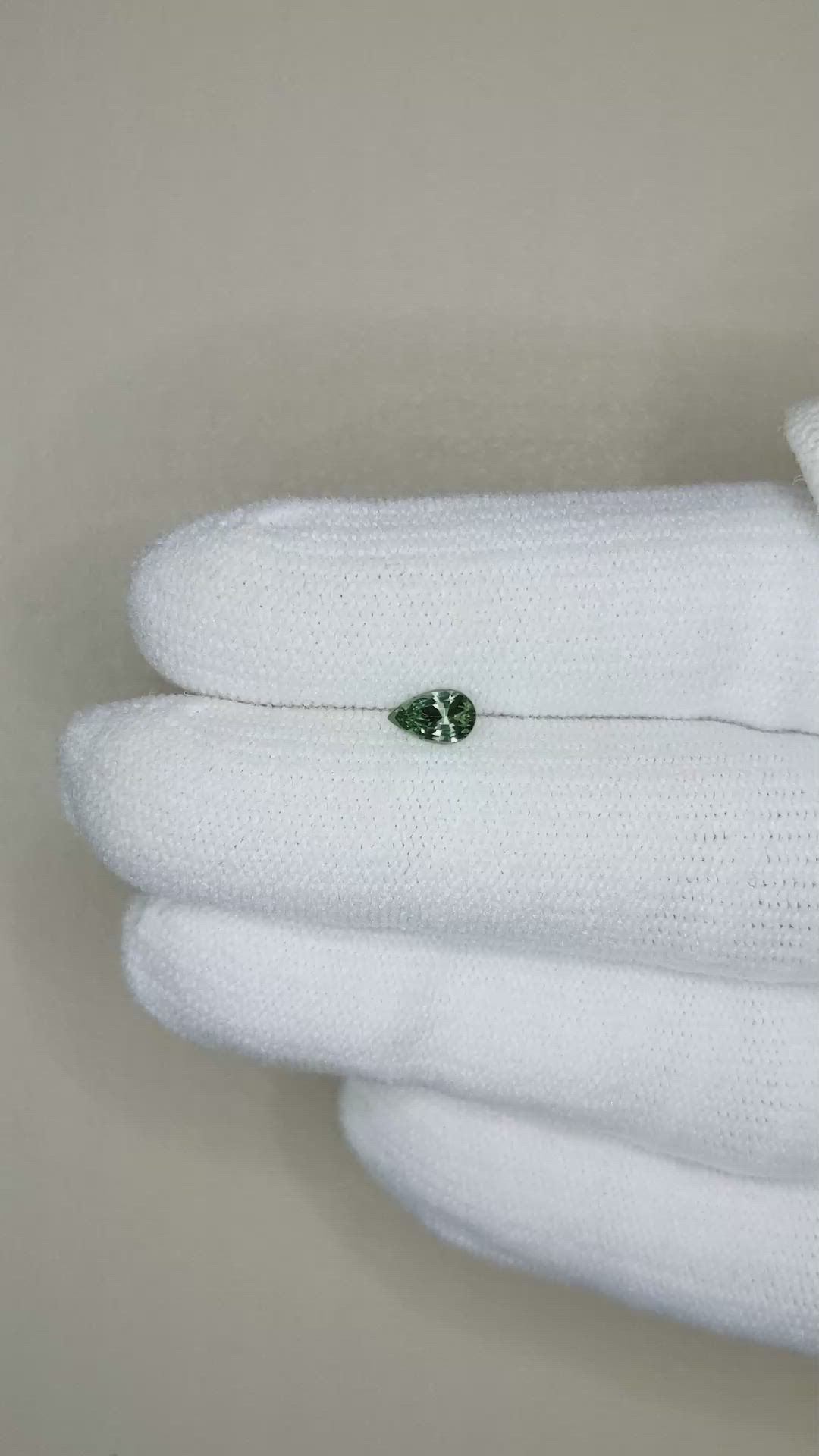 0.35 Ct. Green Sapphire from Madagascar Size Video