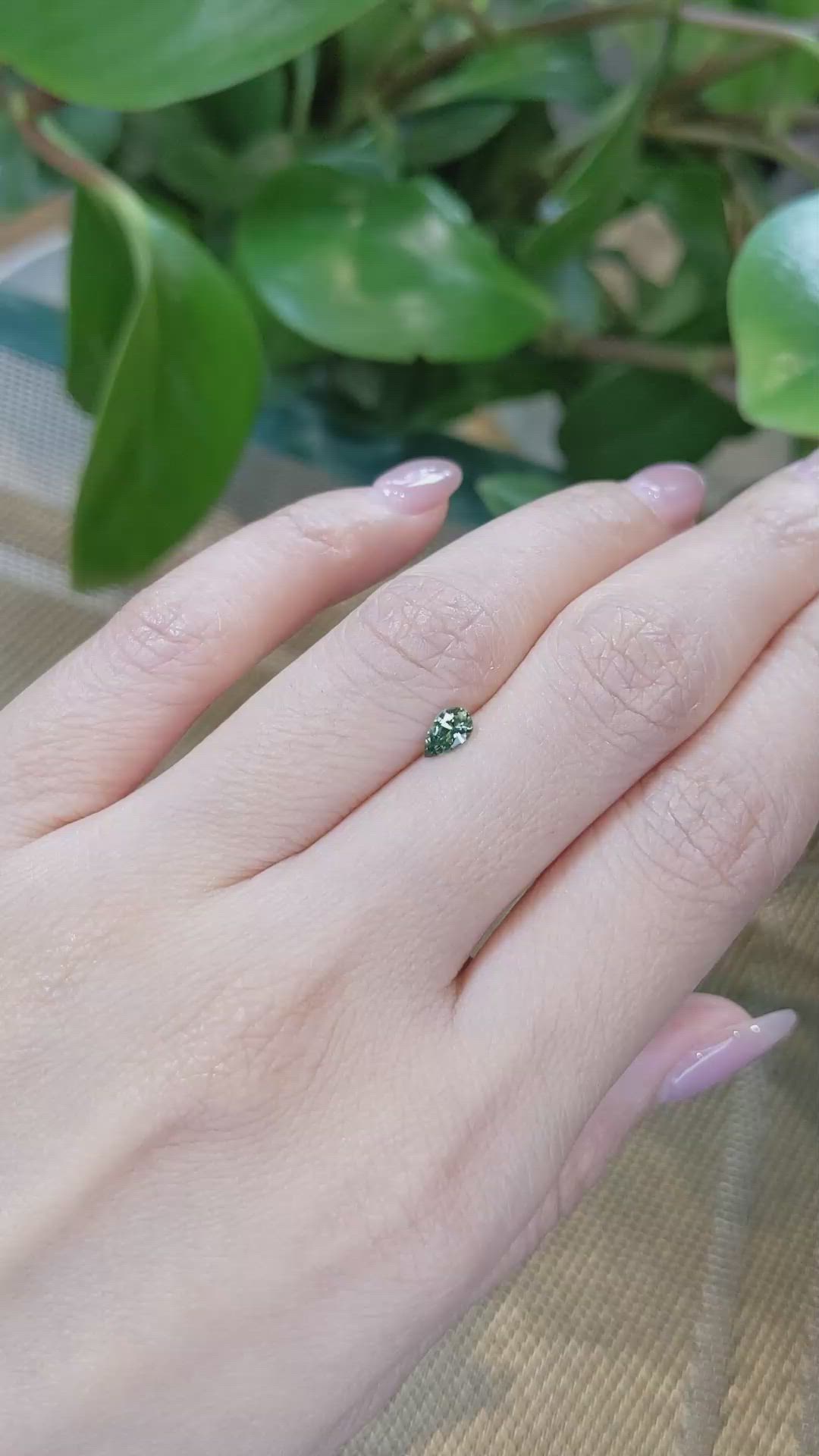 0.35 Ct. Green Sapphire from Madagascar Size Video