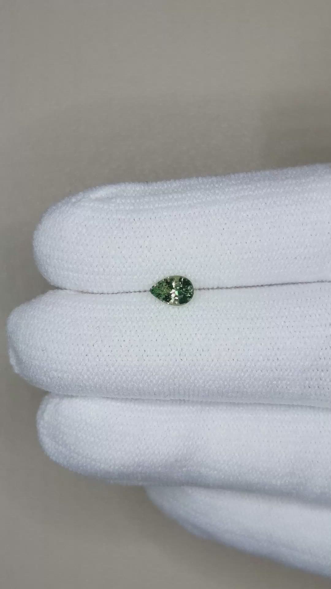 0.48 Ct. Green Sapphire from Madagascar Size Video