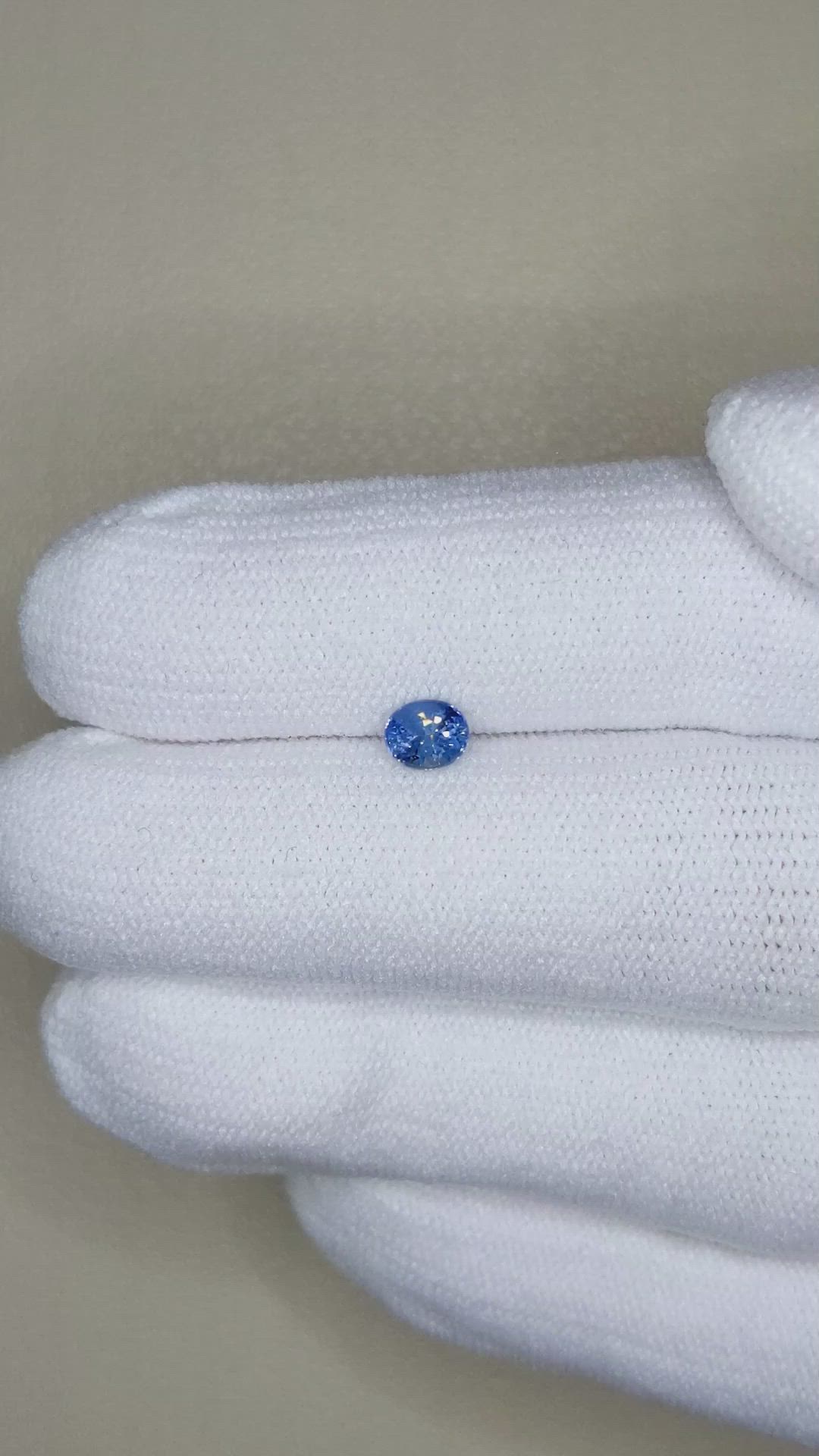 0.52 Ct. Blue Sapphire from Madagascar Size Video
