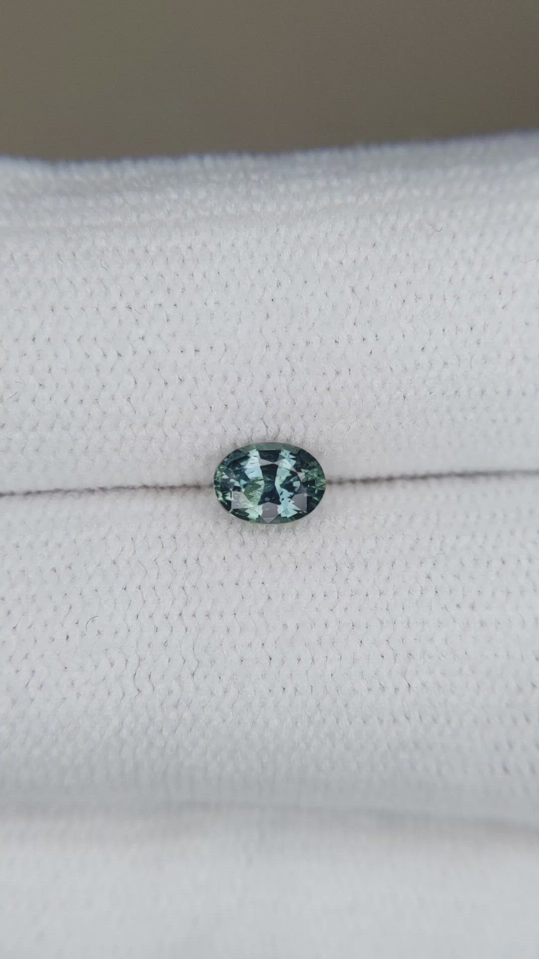 0.45 Ct. Bluish Green Sapphire from Madagascar Size Video
