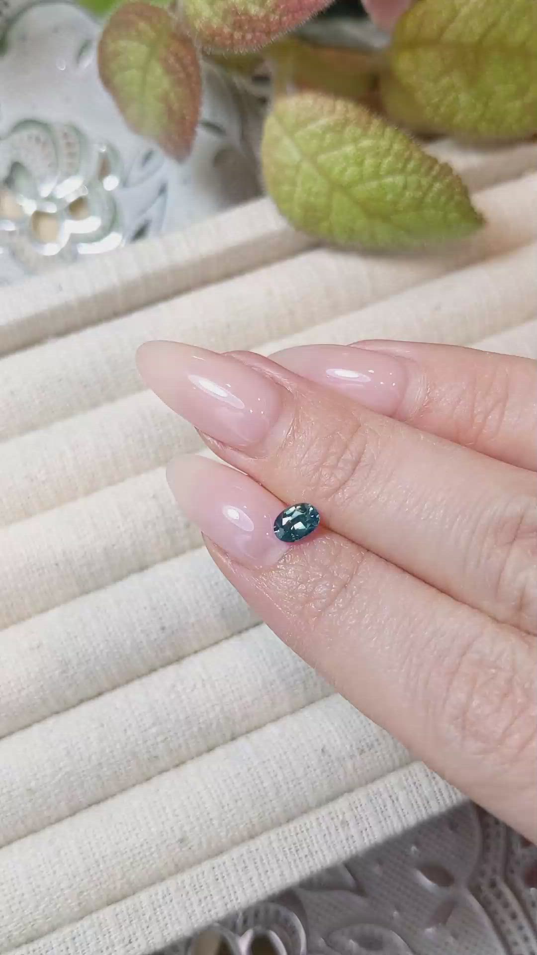 0.59 Ct. Bluish Green Sapphire from Madagascar Size Video