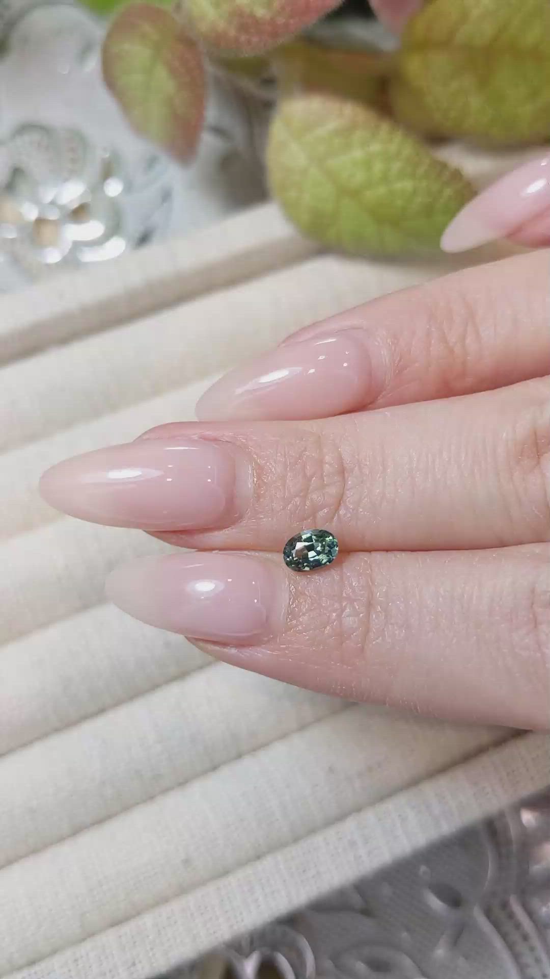 0.59 Ct. Green Sapphire from Madagascar Size Video