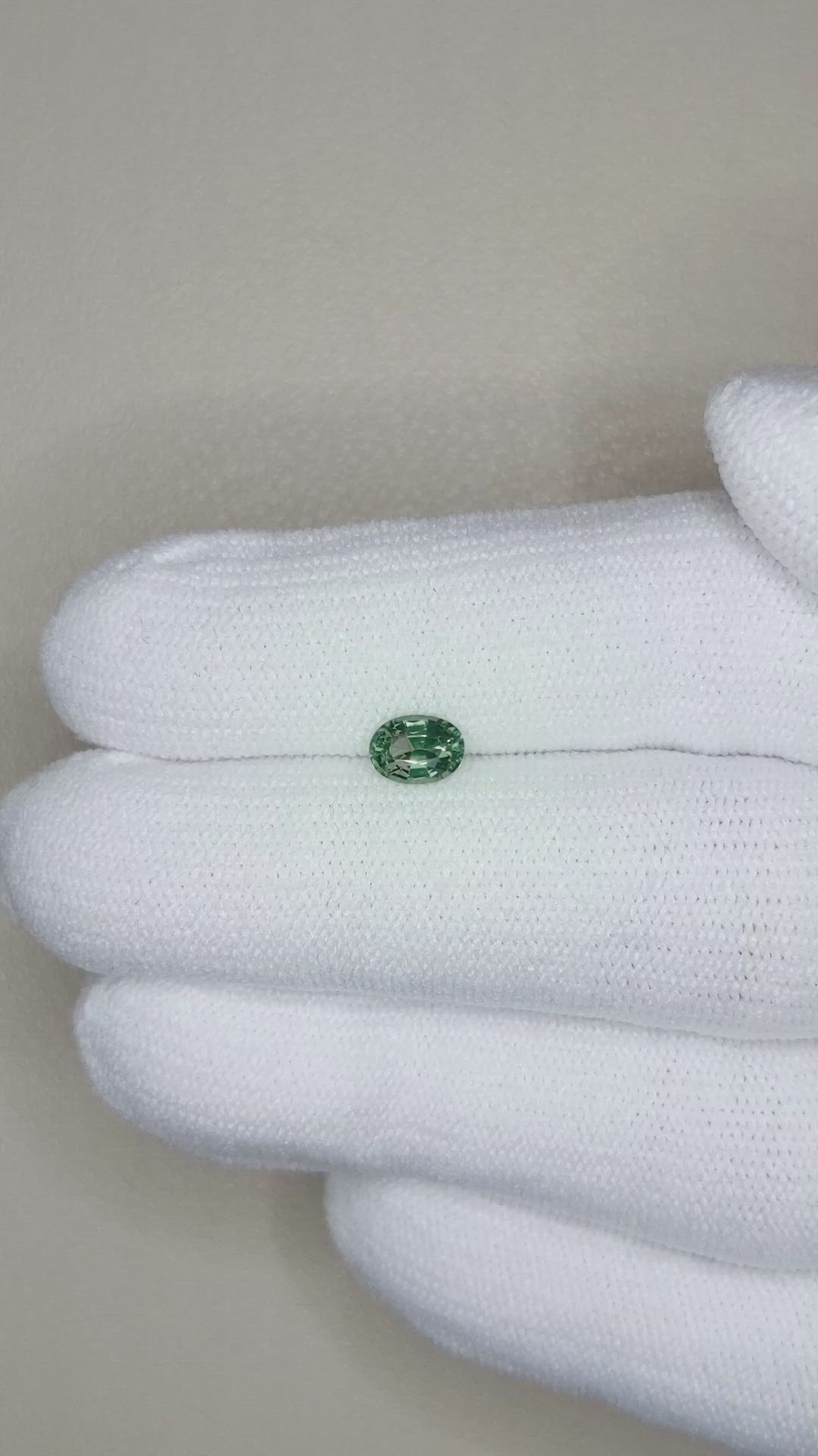 0.59 Ct. Green Sapphire from Madagascar Size Video