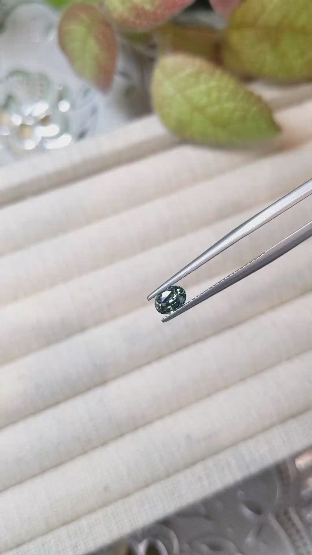 0.59 Ct. Green Sapphire from Madagascar Size Video