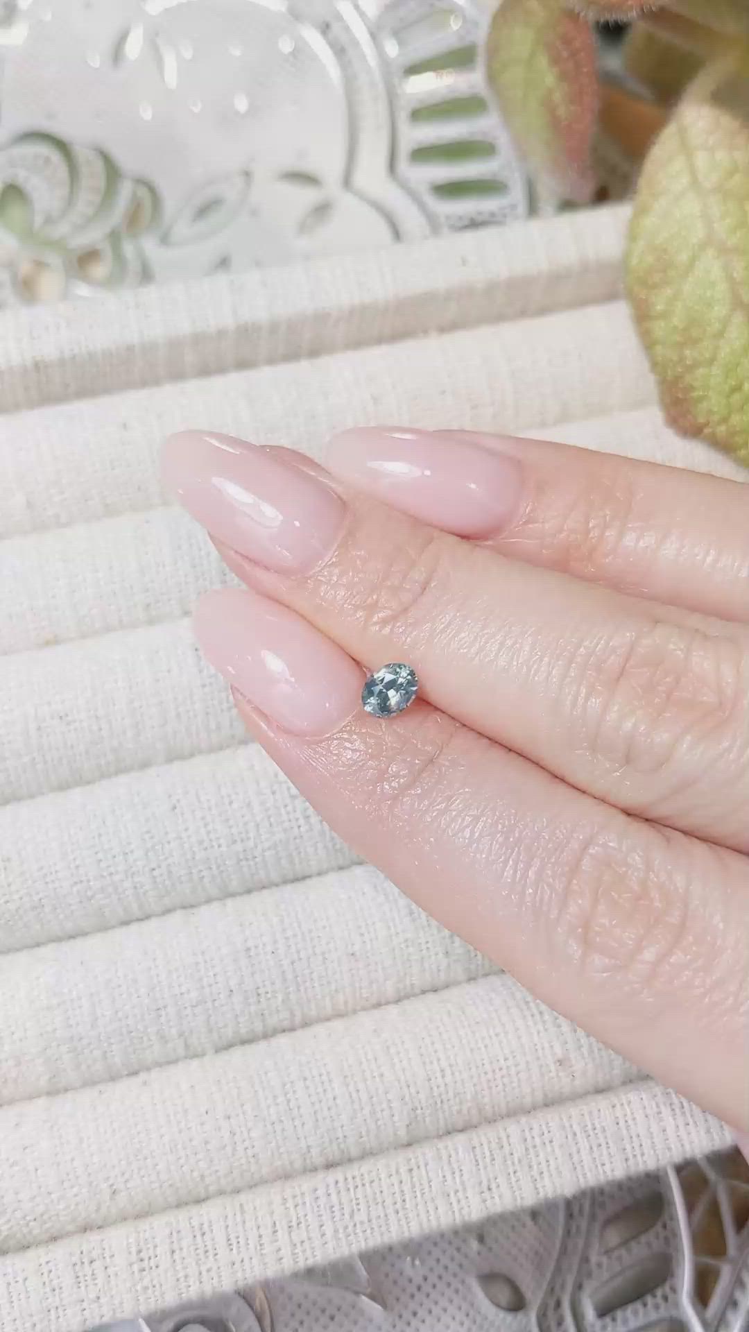 0.59 Ct. Greenish Blue Sapphire from Madagascar Size Video