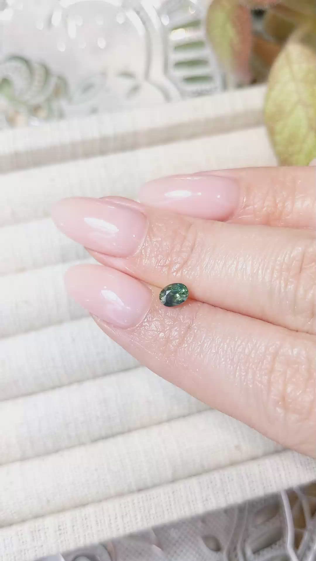 0.50 Ct. Bluish Green Sapphire from Madagascar Size Video