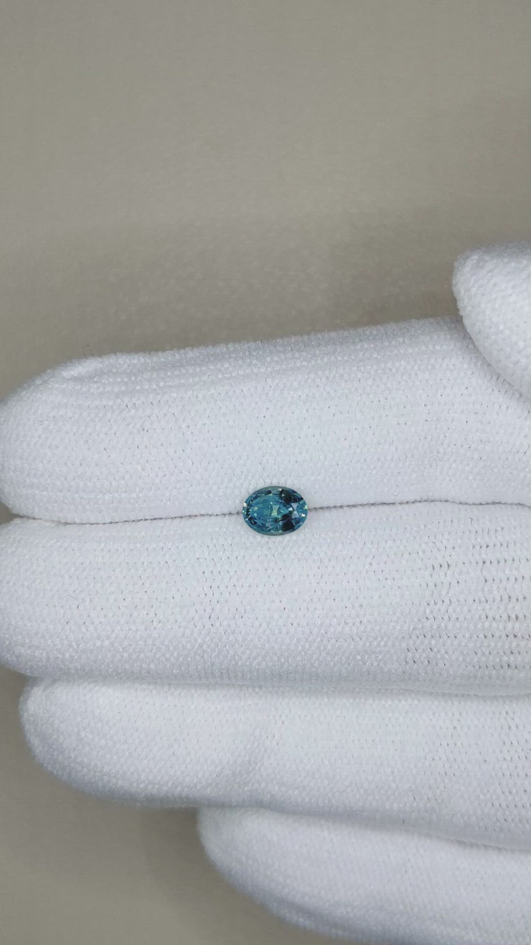 0.56 Ct. Greenish Blue Sapphire from Madagascar Size Video