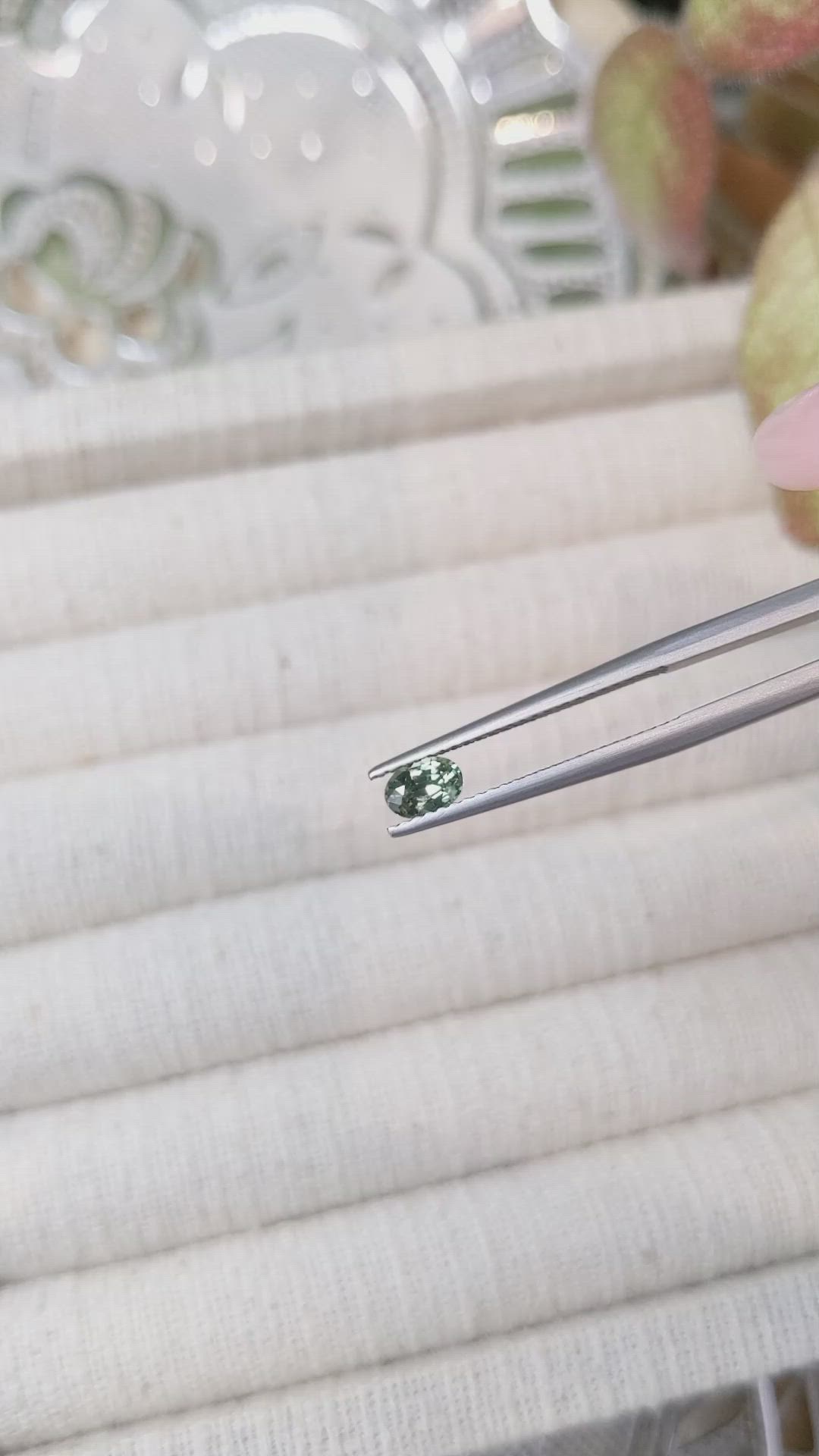 0.43 Ct. Green Sapphire from Madagascar Size Video