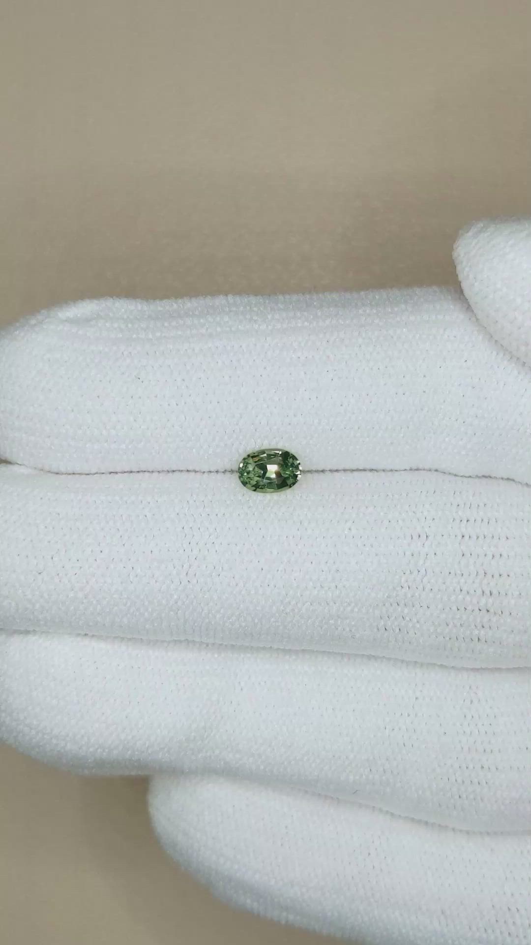 0.43 Ct. Green Sapphire from Madagascar Size Video